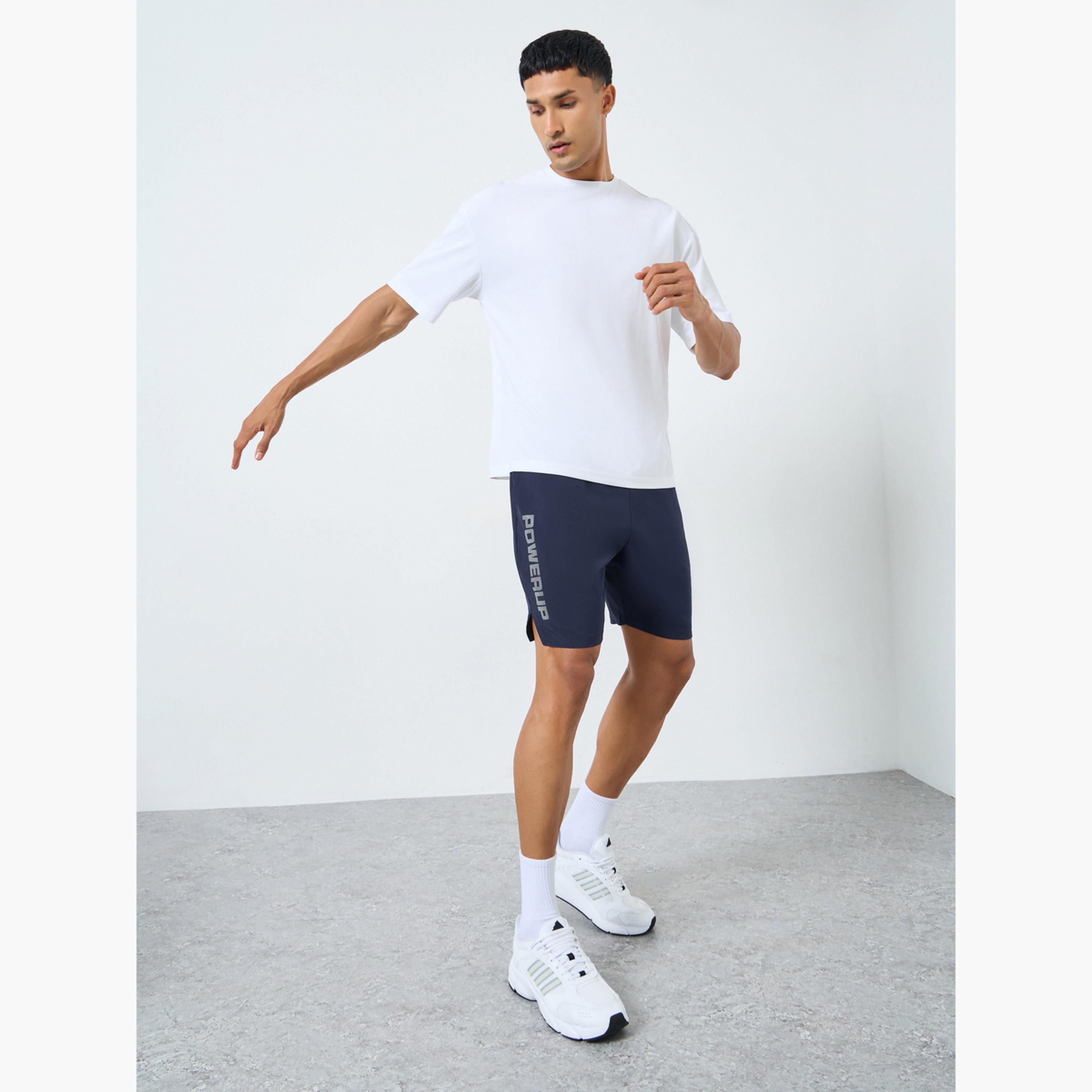 Styli Workout Shorts with Badge and Print Detail-sports-men-clothing-bottoms-shorts-image-2