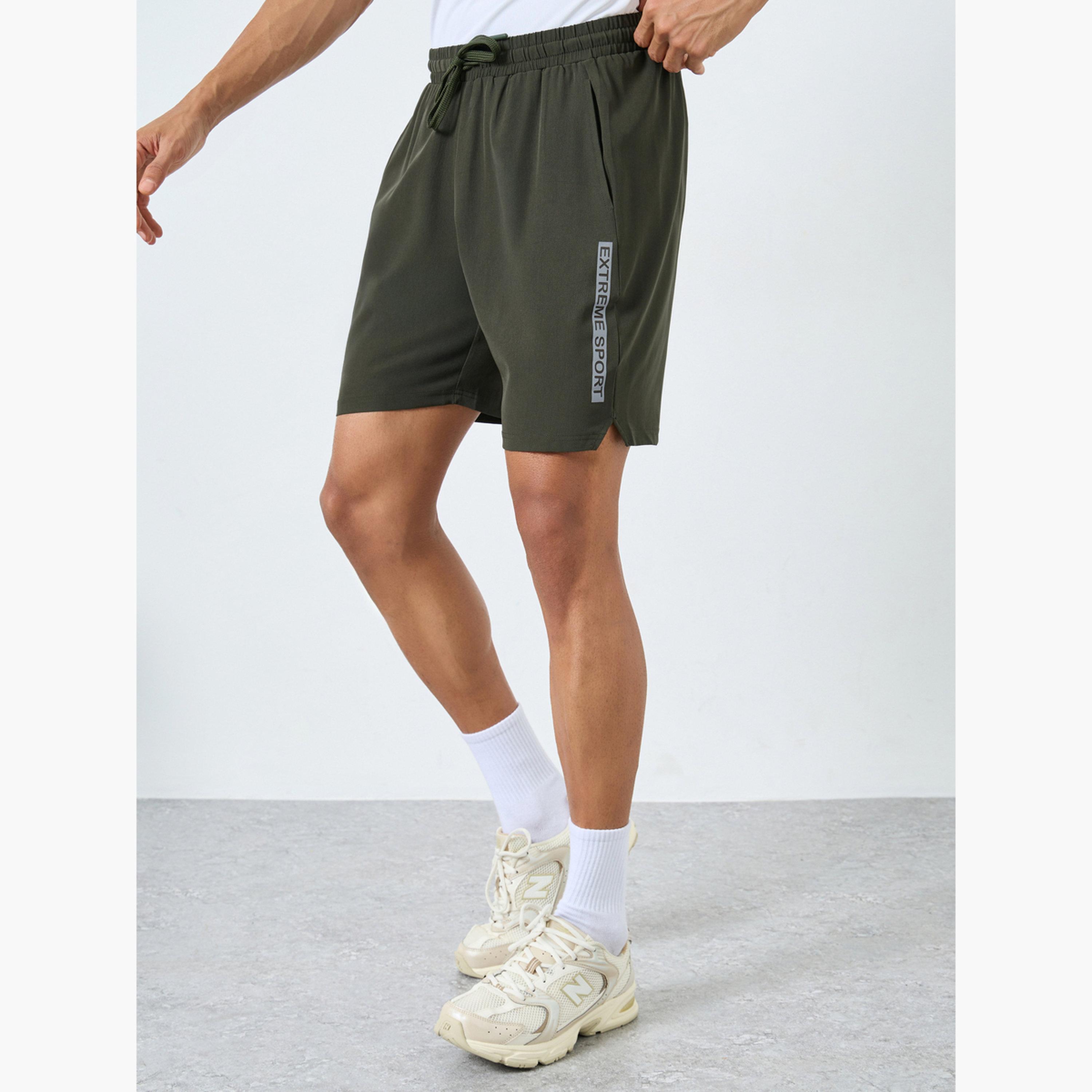 Styli Workout Shorts with Side Print Detail-men-clothing-sportswearandactivewear-bottoms-shorts-image-1