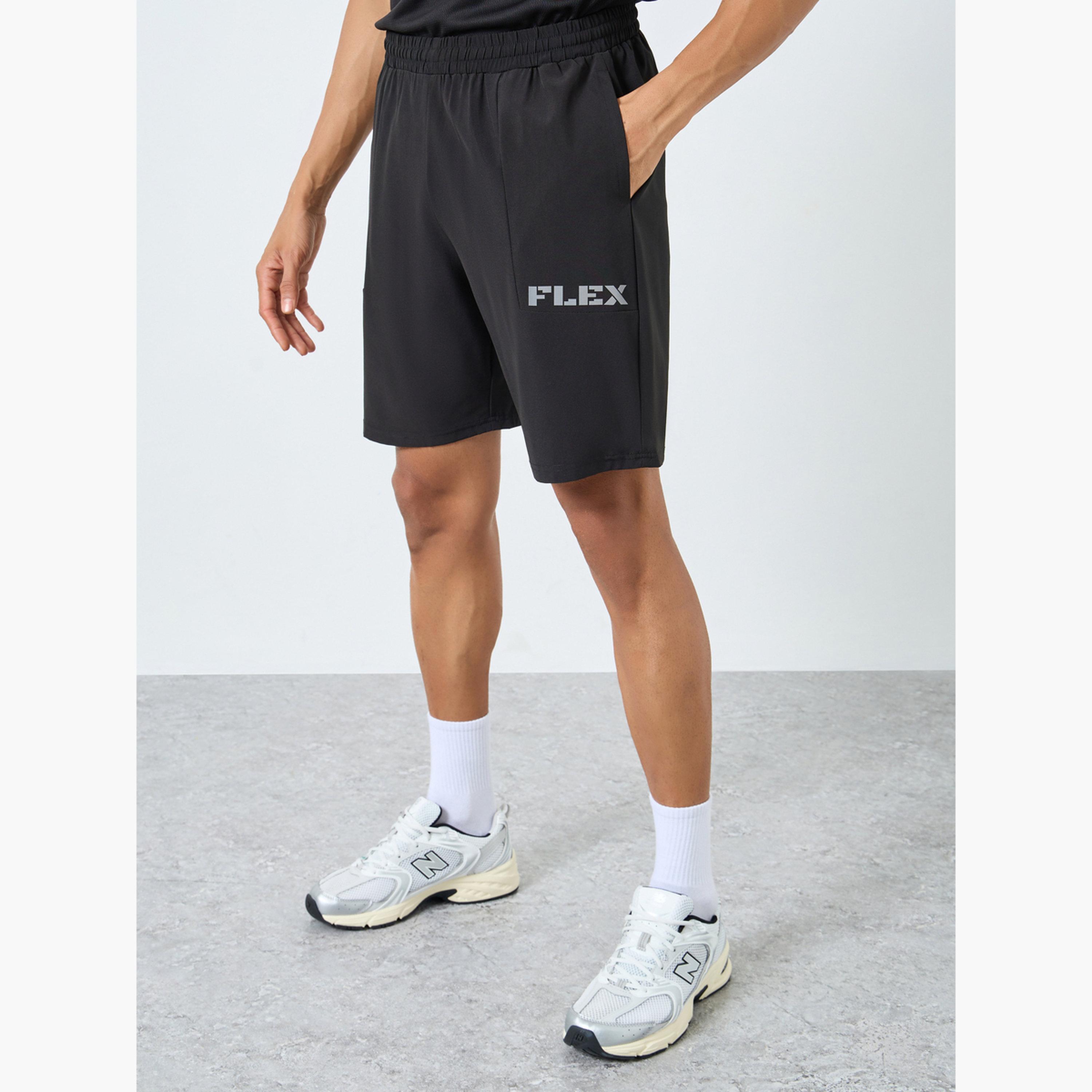 Styli Workout Shorts with Print Detail-sports-men-clothing-bottoms-shorts-image-1