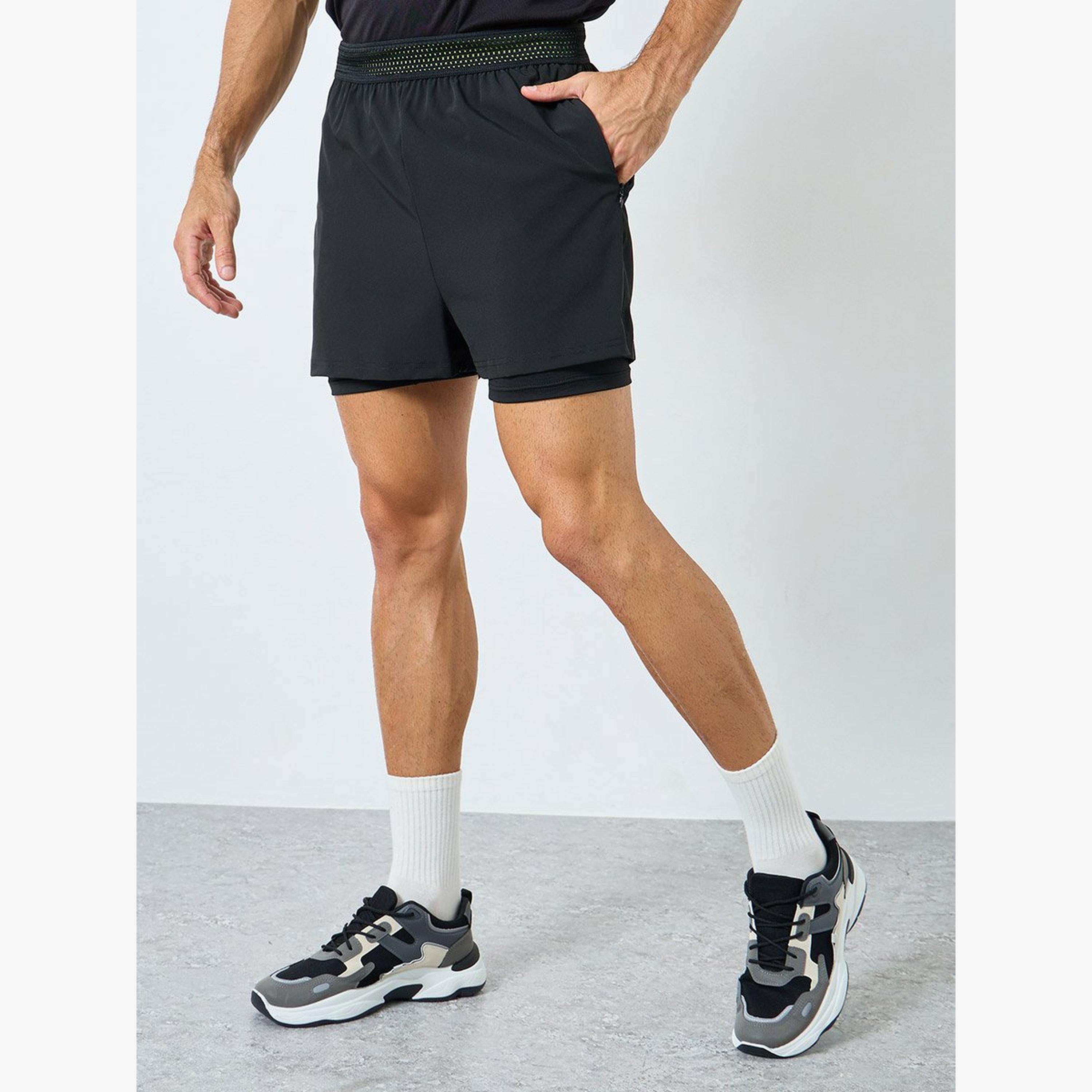 Styli Black Men 2 in 1 Running Shorts-sports-men-clothing-bottoms-shorts-image-1