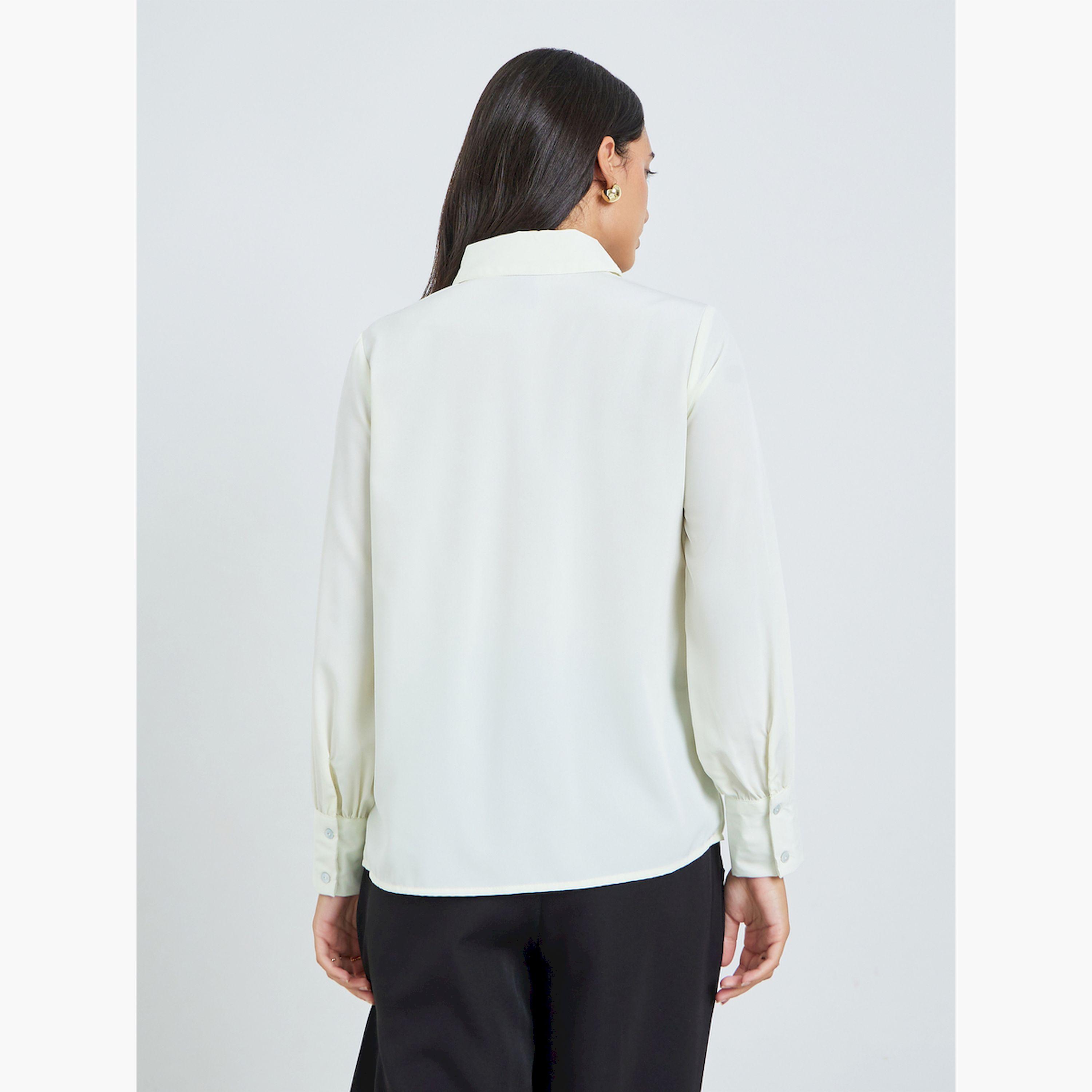 Styli Off White Shirt with Scalloped Trim-women-clothing-shirtsandblouses-shirts-image-4