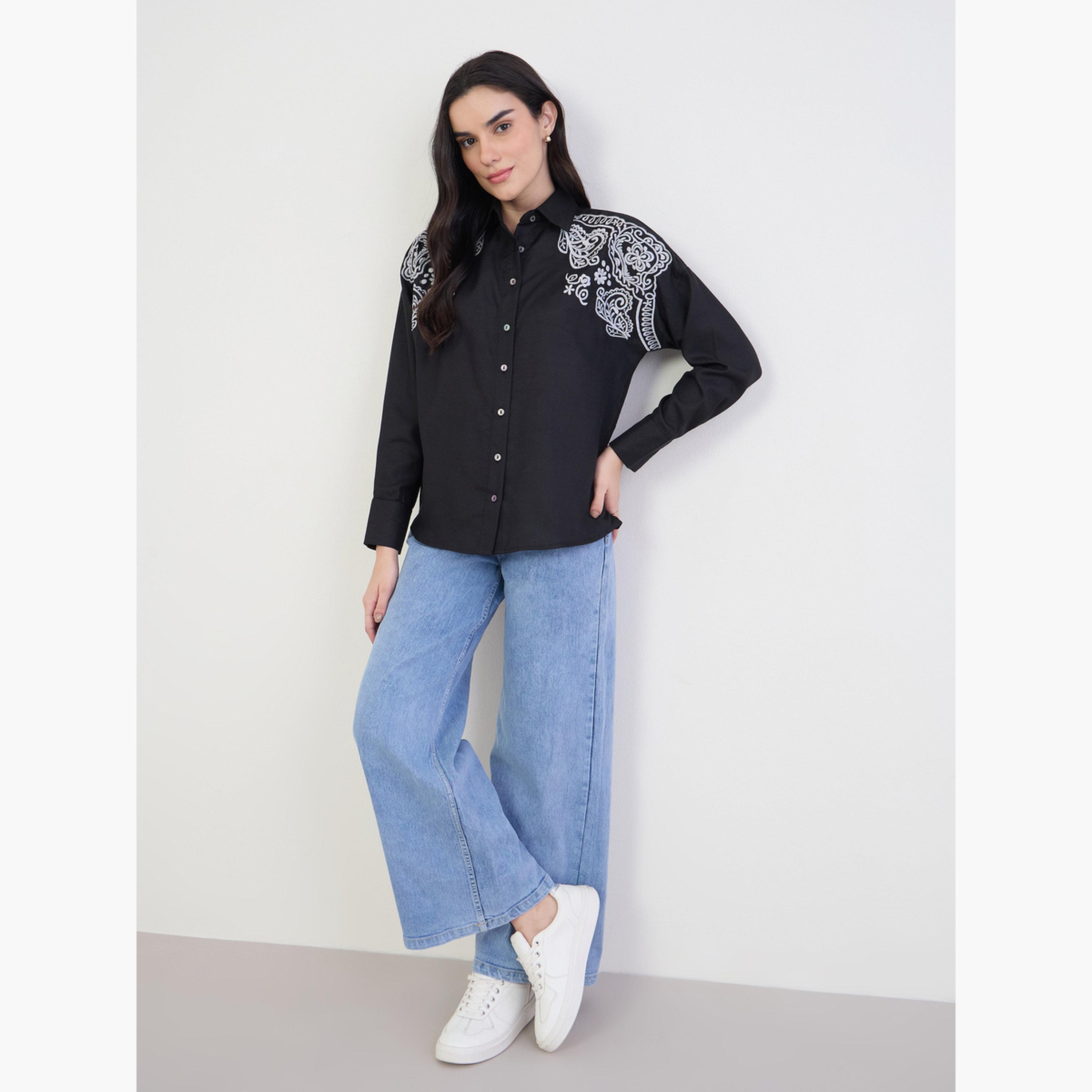 طقم قميص بأزرار وبنطلون-women-clothing-shirtsandblouses-shirts-image-2