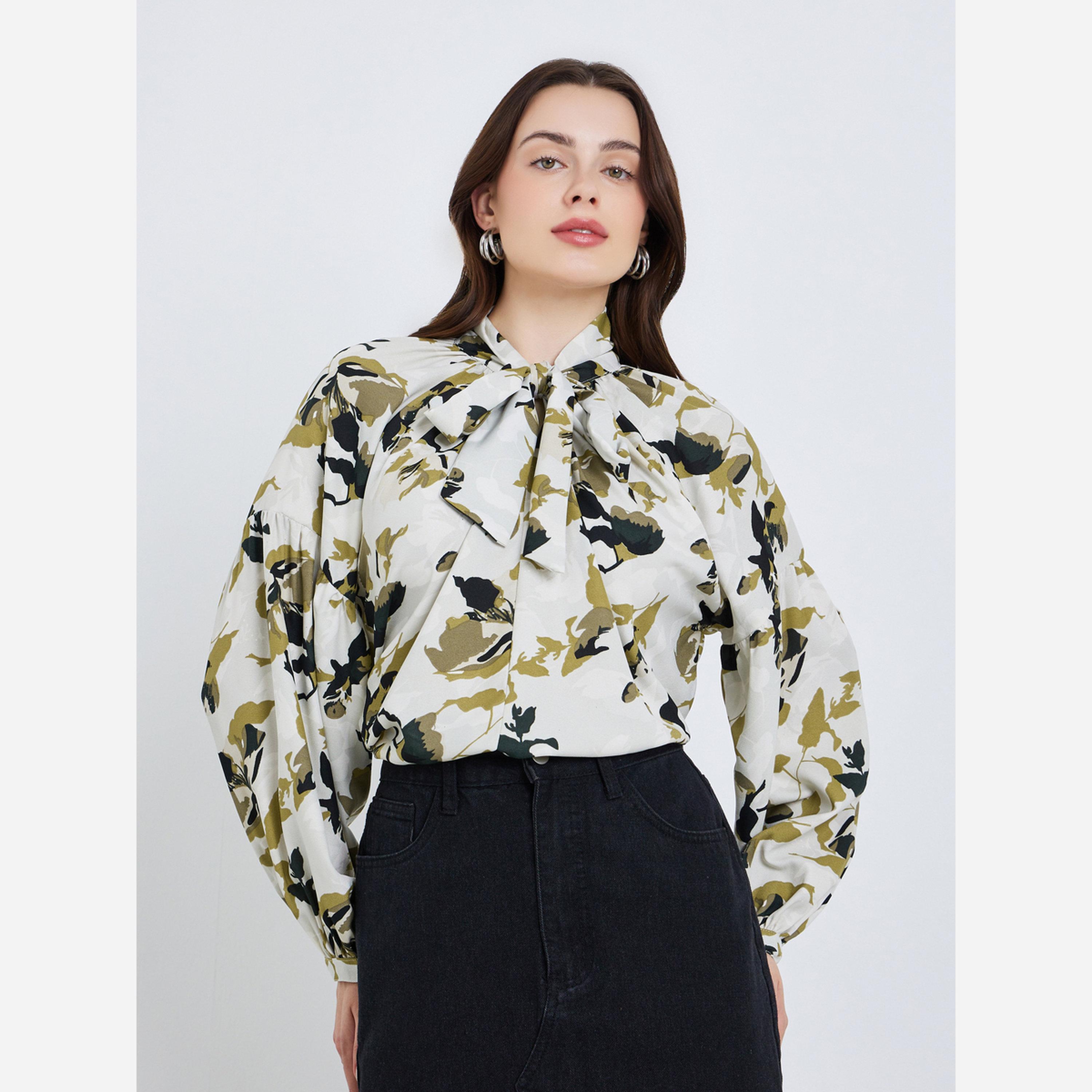 ستايلي - بلوزة للنساء طبعة زهور-women-clothing-shirtsandblouses-blouses-image-1