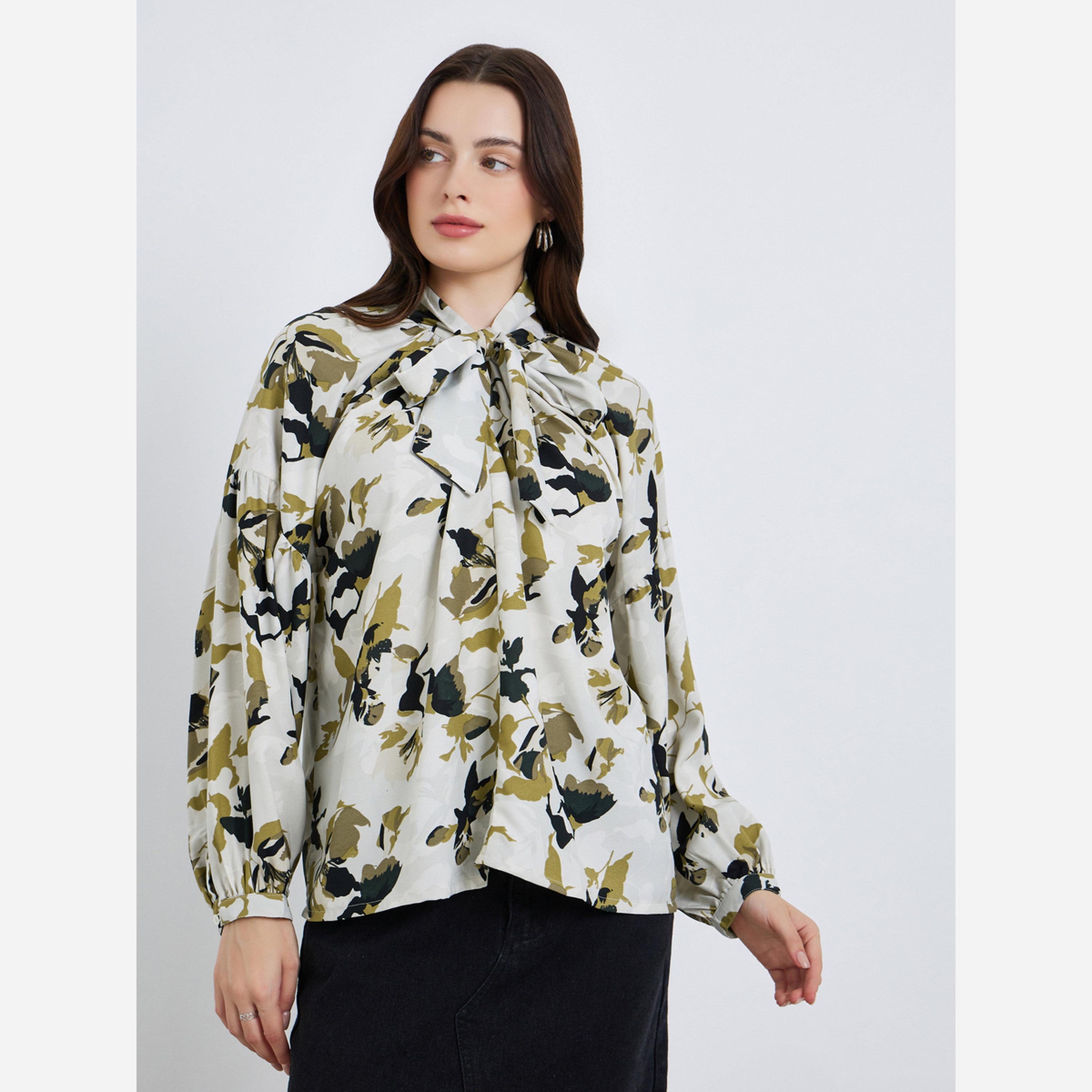 ستايلي - بلوزة للنساء طبعة زهور-women-clothing-shirtsandblouses-blouses-image-3