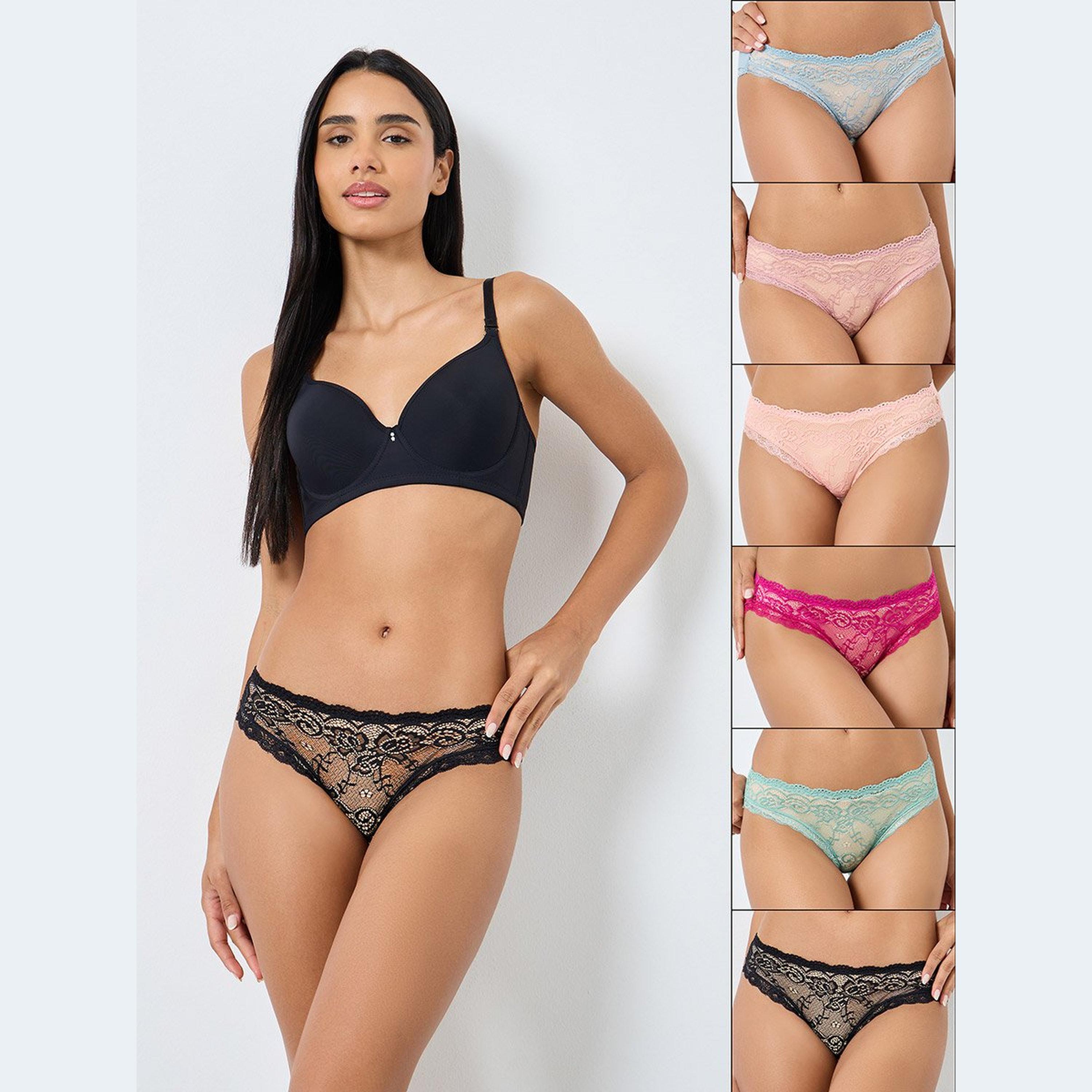 Styli Set of 6 - Lace Bikini Brief-women-clothing-lingerie-panties-image-1