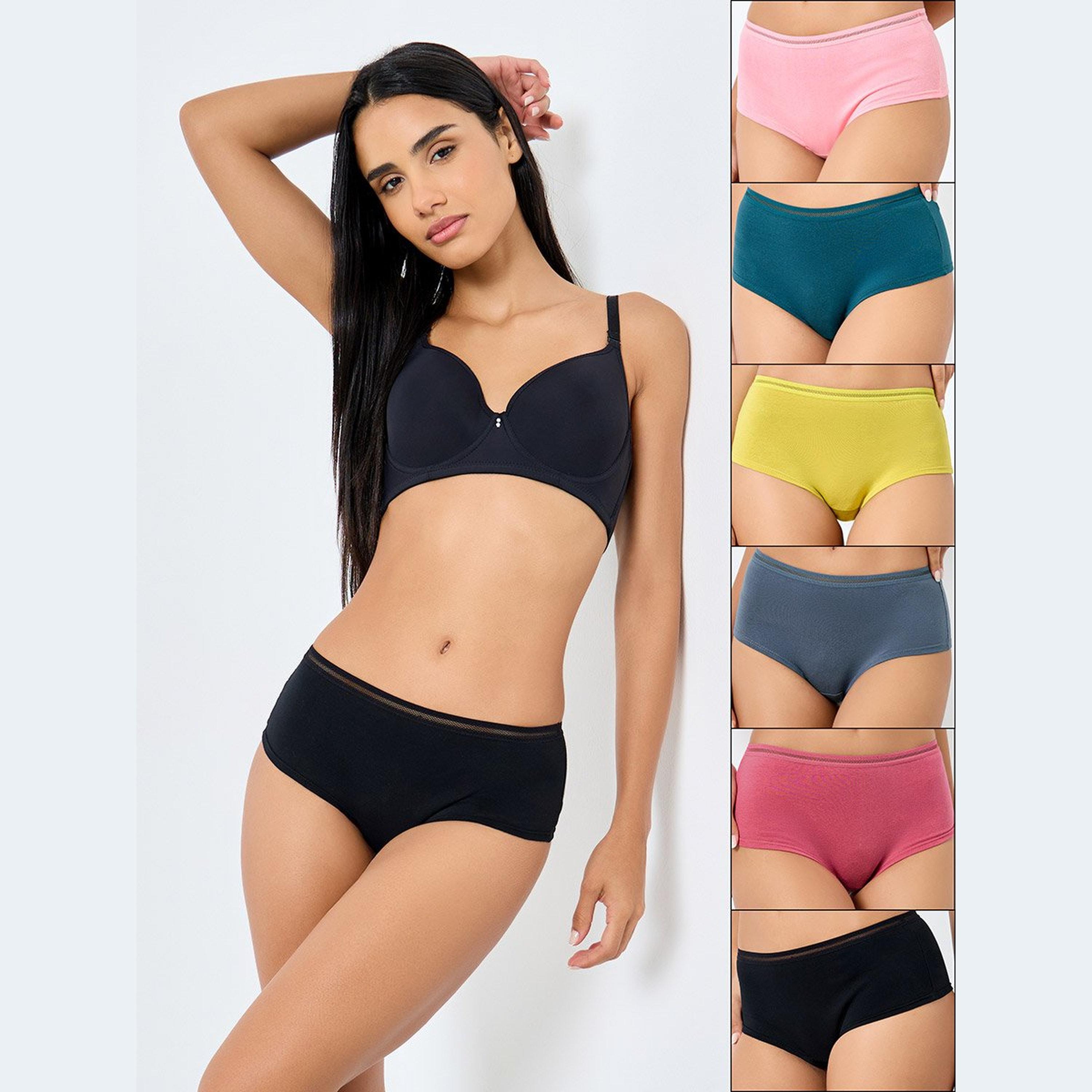 ستايلي - مجموعة من 6 - شورت قطني قصّة مريحة للأولاد-women-clothing-lingerie-panties-image-1
