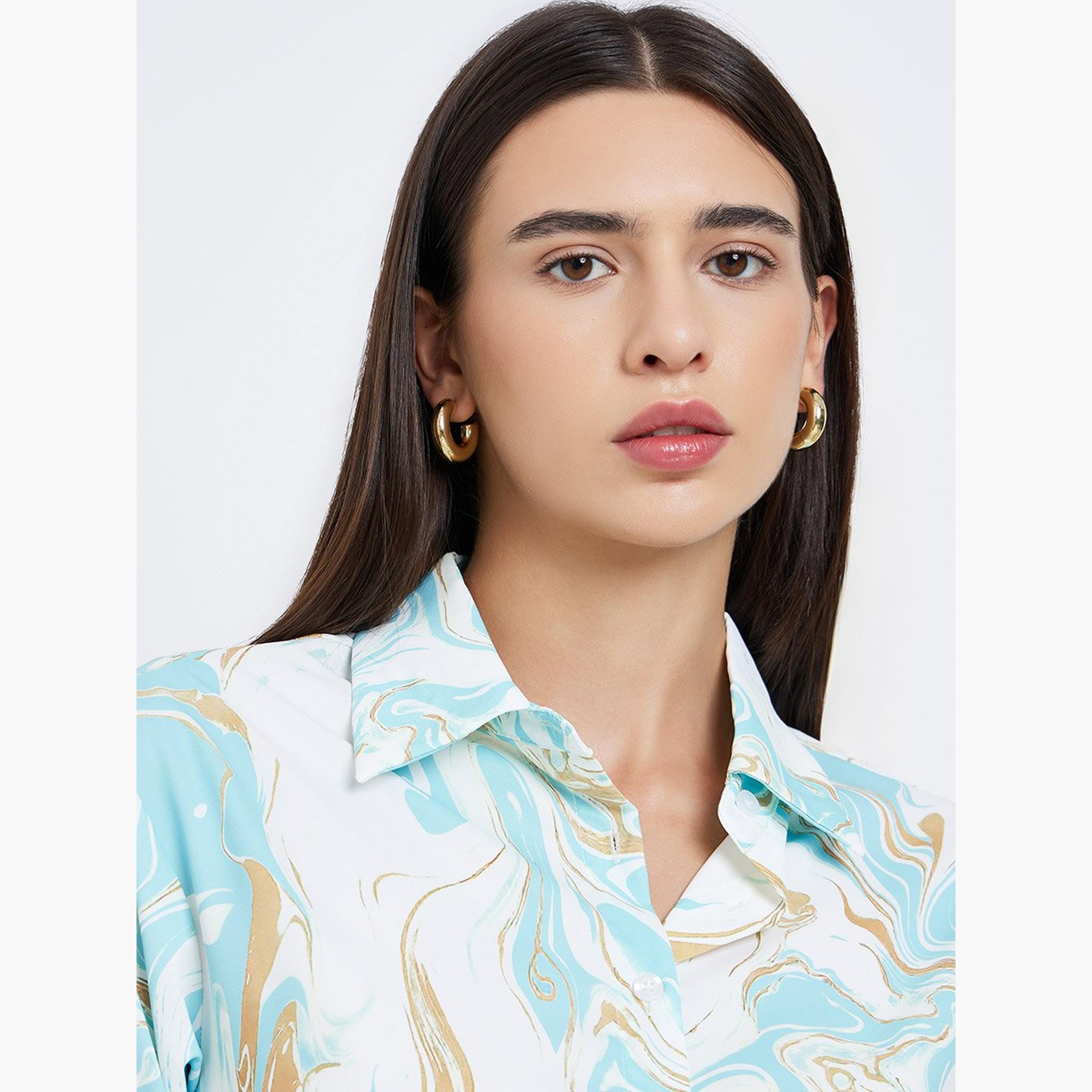 Take Two Marble Print Regular Fit Buttoned Shirt-women-clothing-shirtsandblouses-shirts-image-3