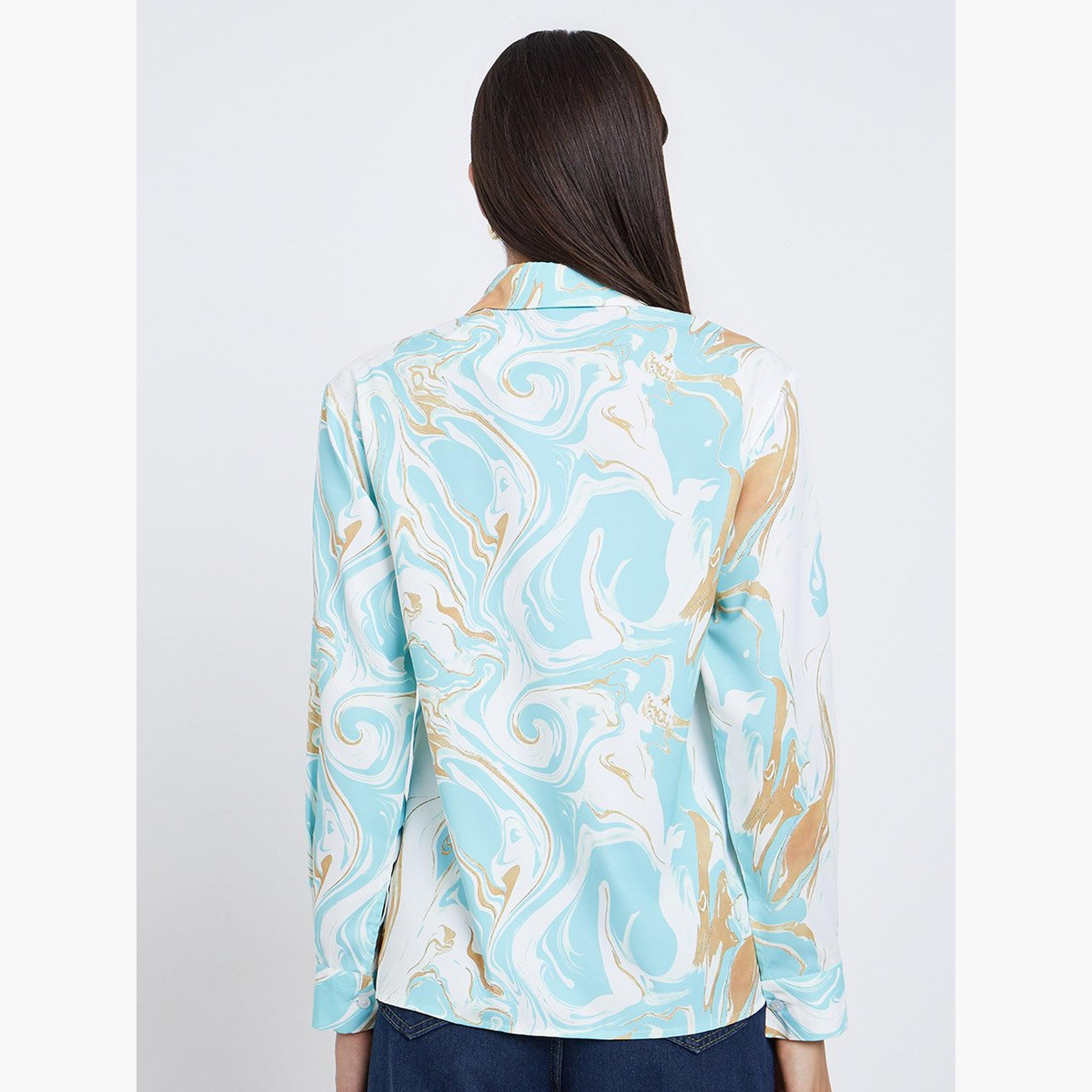 Take Two Marble Print Regular Fit Buttoned Shirt-women-clothing-shirtsandblouses-shirts-image-4