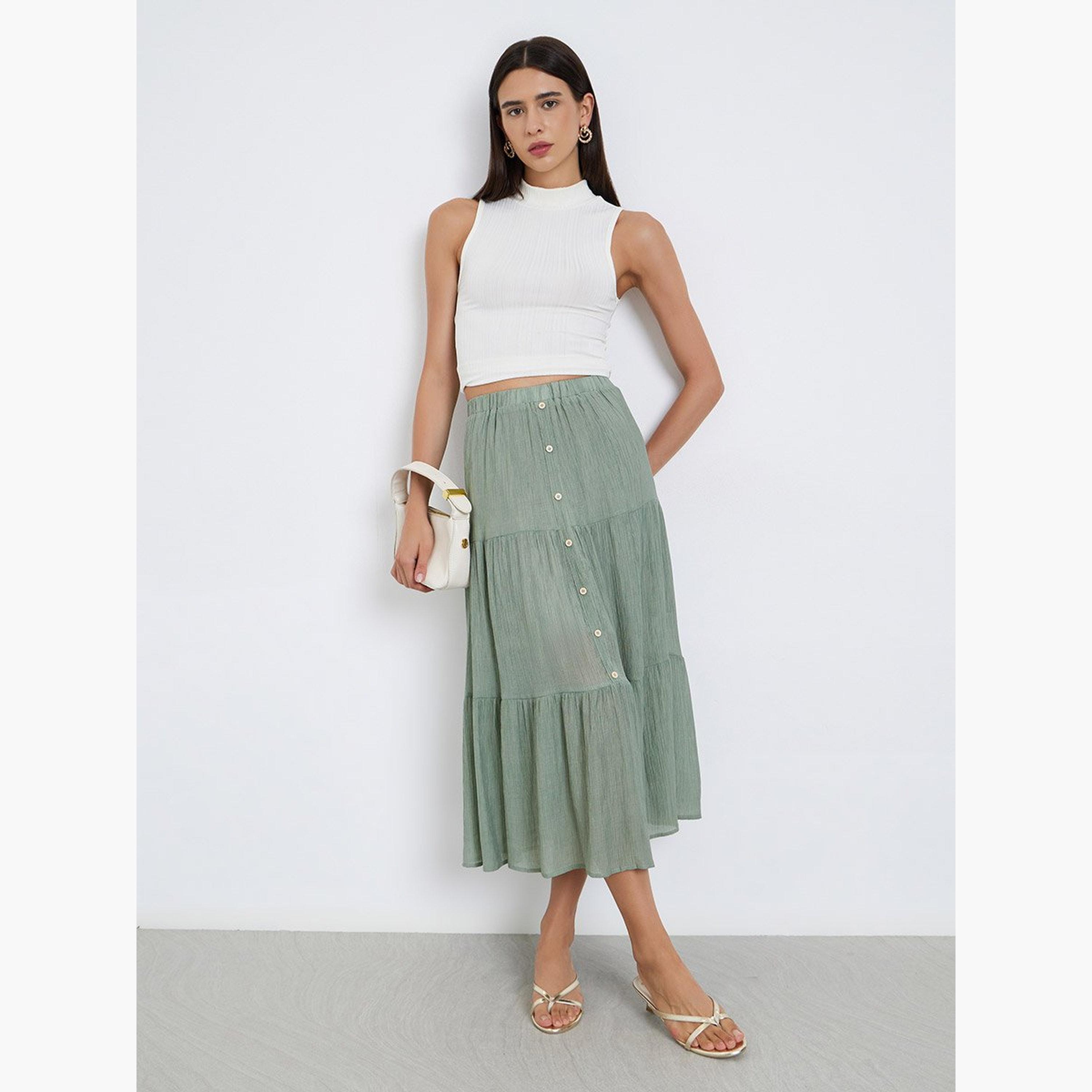 تنورة ميدي بتفاصيل أزرار-women-clothing-skirts-image-2