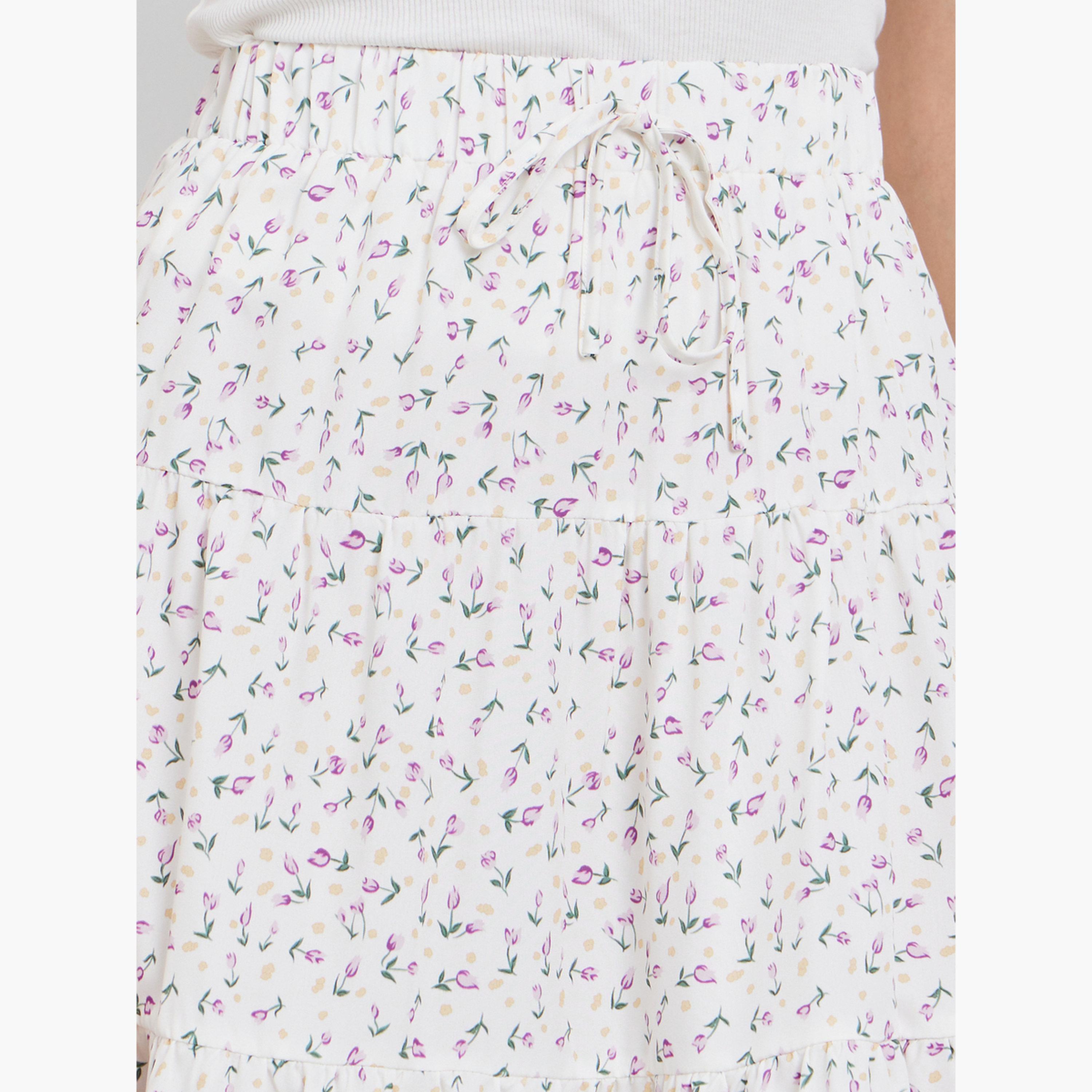 Take Two Floral Print Elastic Waist A-Line Maxi Skirt-women-clothing-bottoms-skirts-image-3