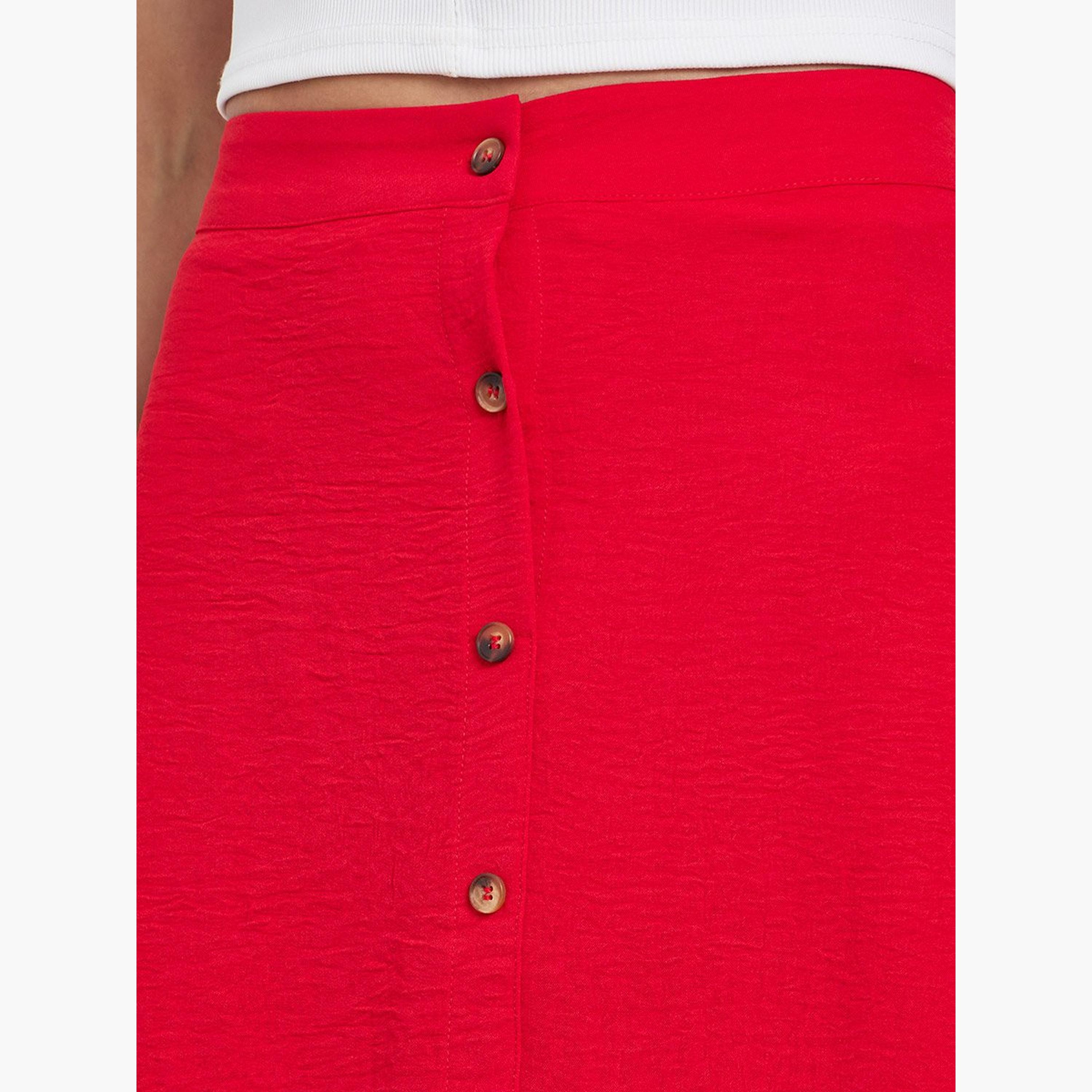 Take Two Solid Button Detail A-Line Midi Skirt-women-clothing-bottoms-skirts-image-3