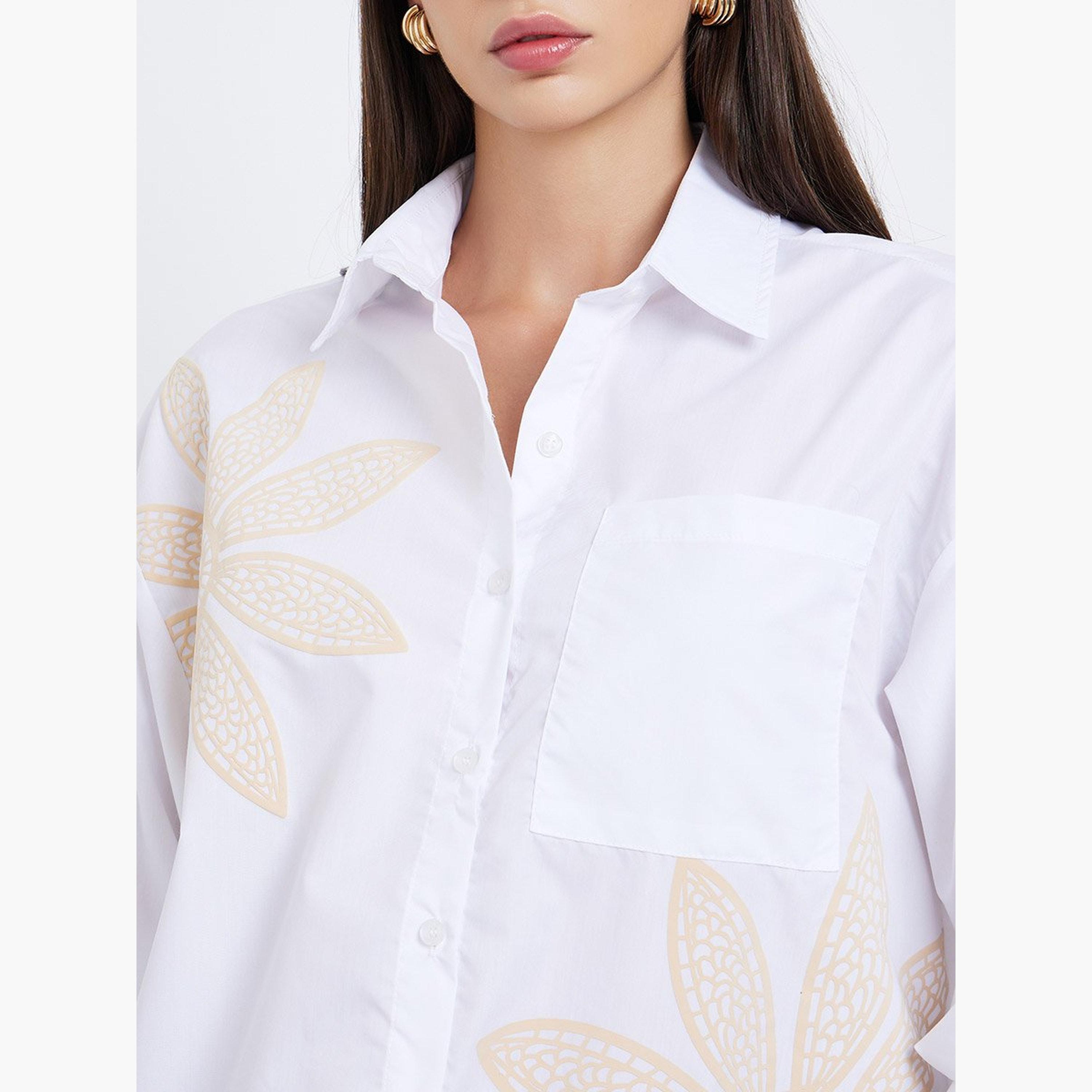 تيك تو - قميص للنساء أبيض بطبعة زهور-women-clothing-shirtsandblouses-shirts-image-4