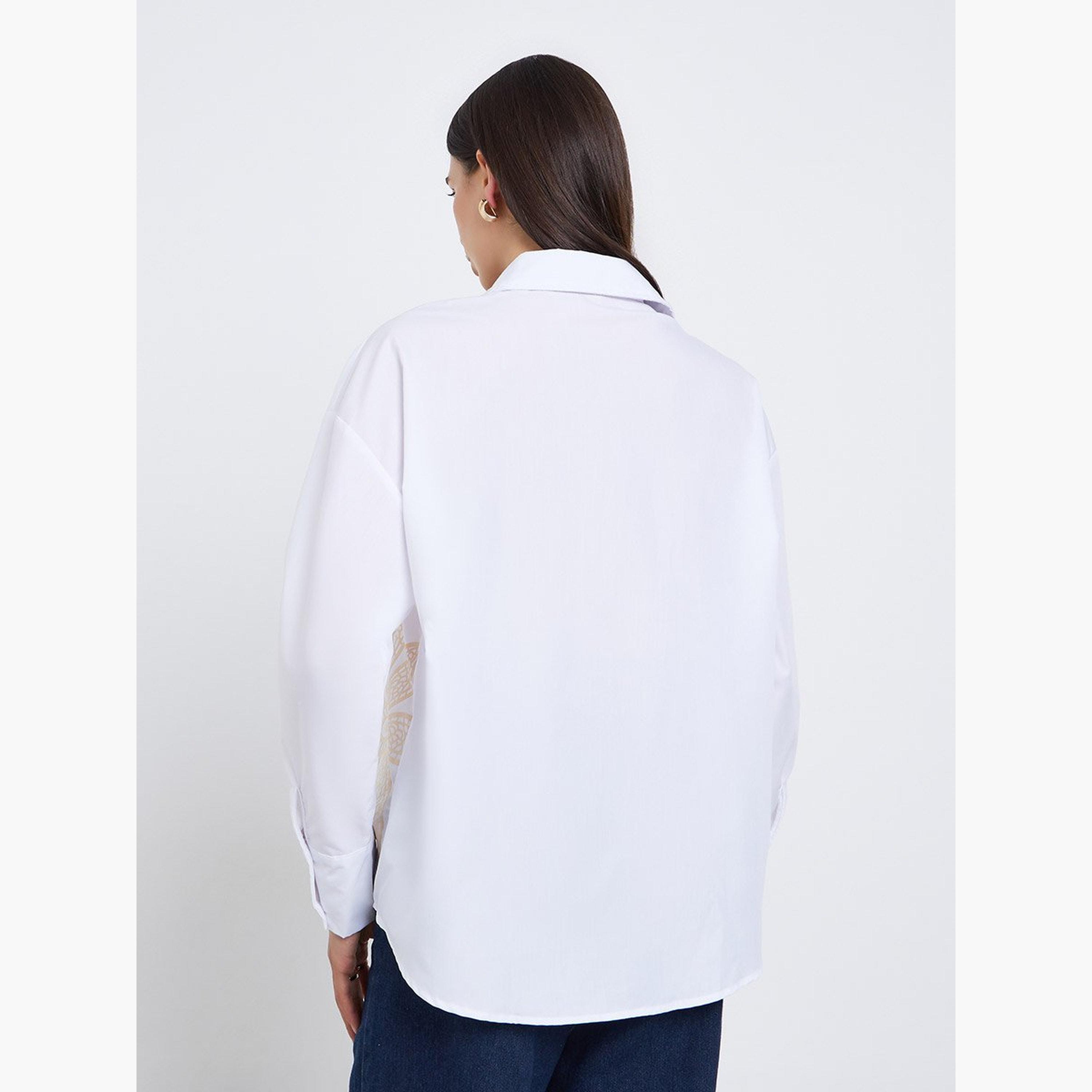 تيك تو - قميص للنساء أبيض بطبعة زهور-women-clothing-shirtsandblouses-shirts-image-5