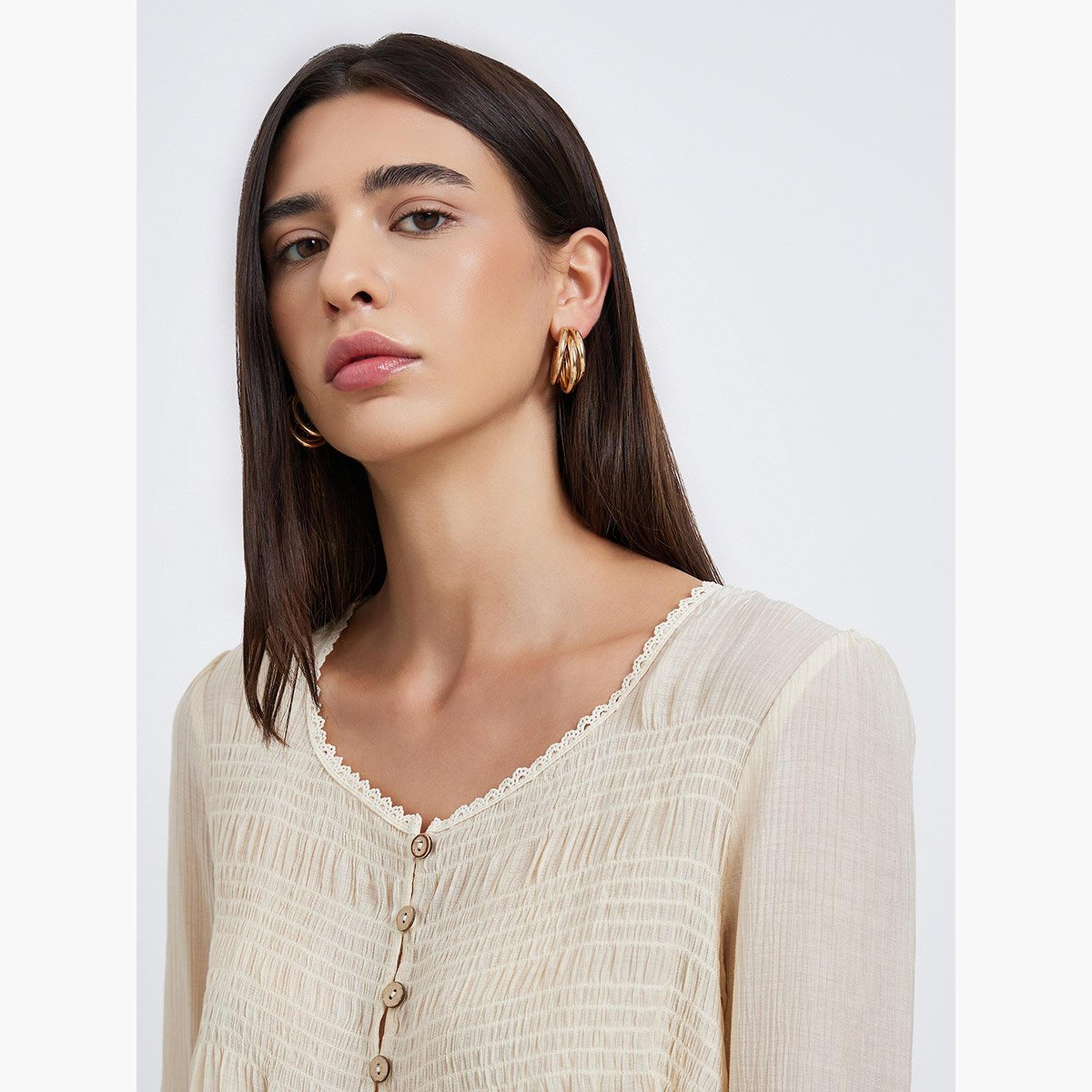 Take Two Beige Bell Sleeve Buttoned Top-women-clothing-shirtsandblouses-blouses-image-3
