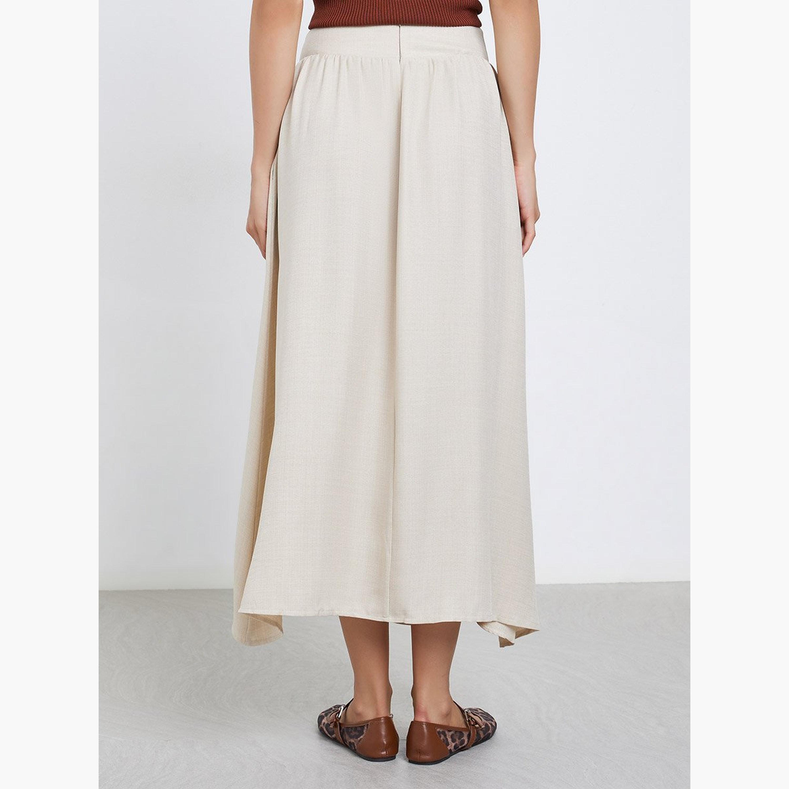 Take Two Beige Solid A-Line Maxi Skirt-women-clothing-skirts-image-4
