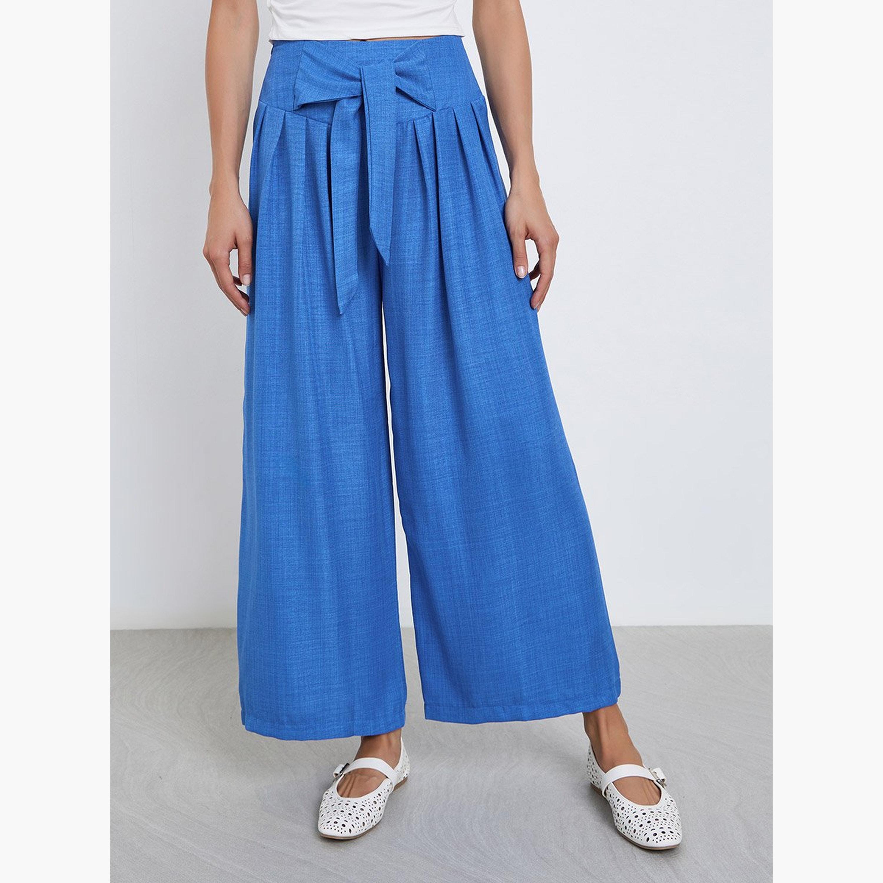 Take Two Bow Tie Waist Wide Leg Pants-women-clothing-bottoms-trousers-image-1