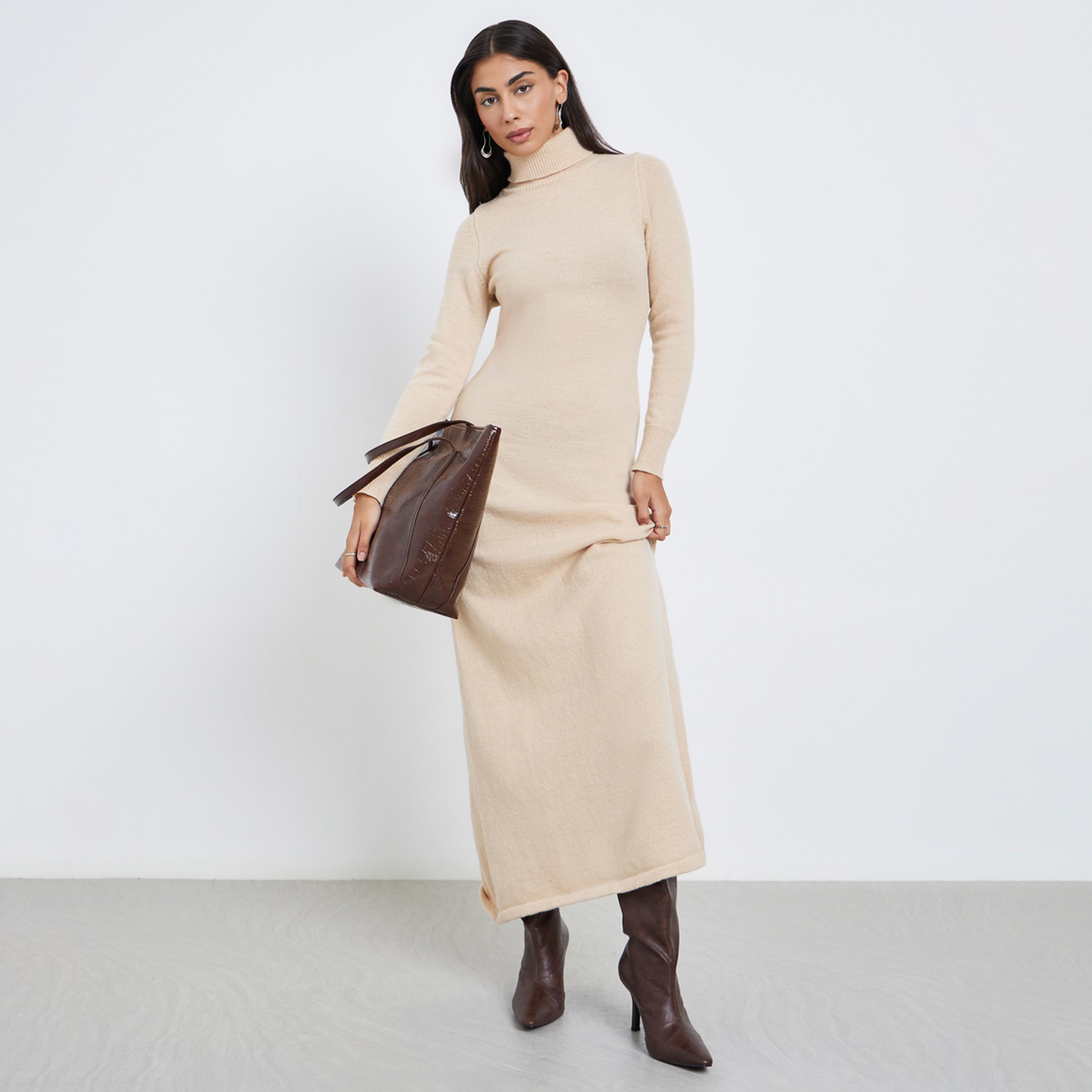 ستايلي - فستان ماكسي بيج بياقة مطوية-women-clothing-dresses-image-1