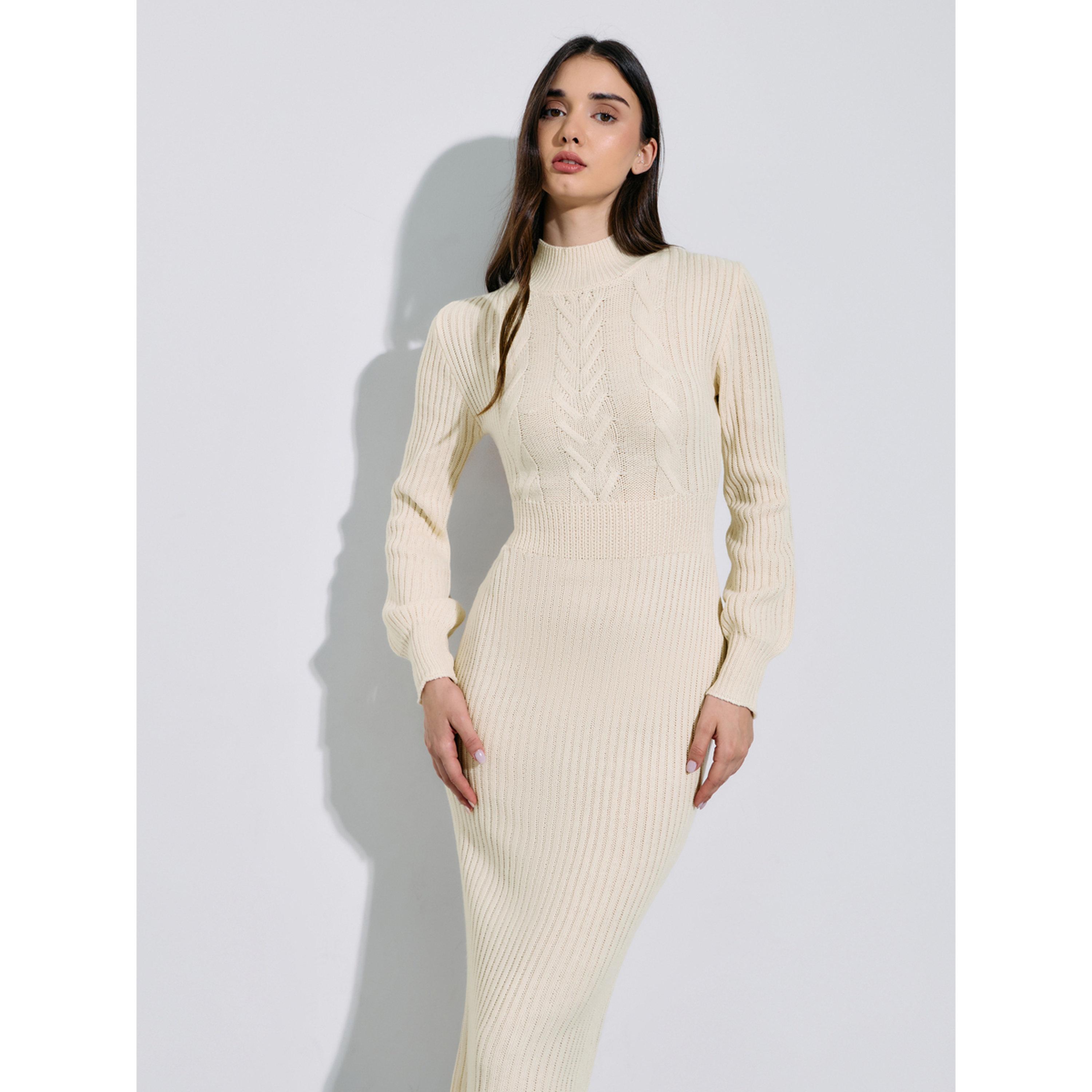 فستان ميدي سويتر أوف وايت بتنسيج محبوك-women-clothing-dresses-image-2