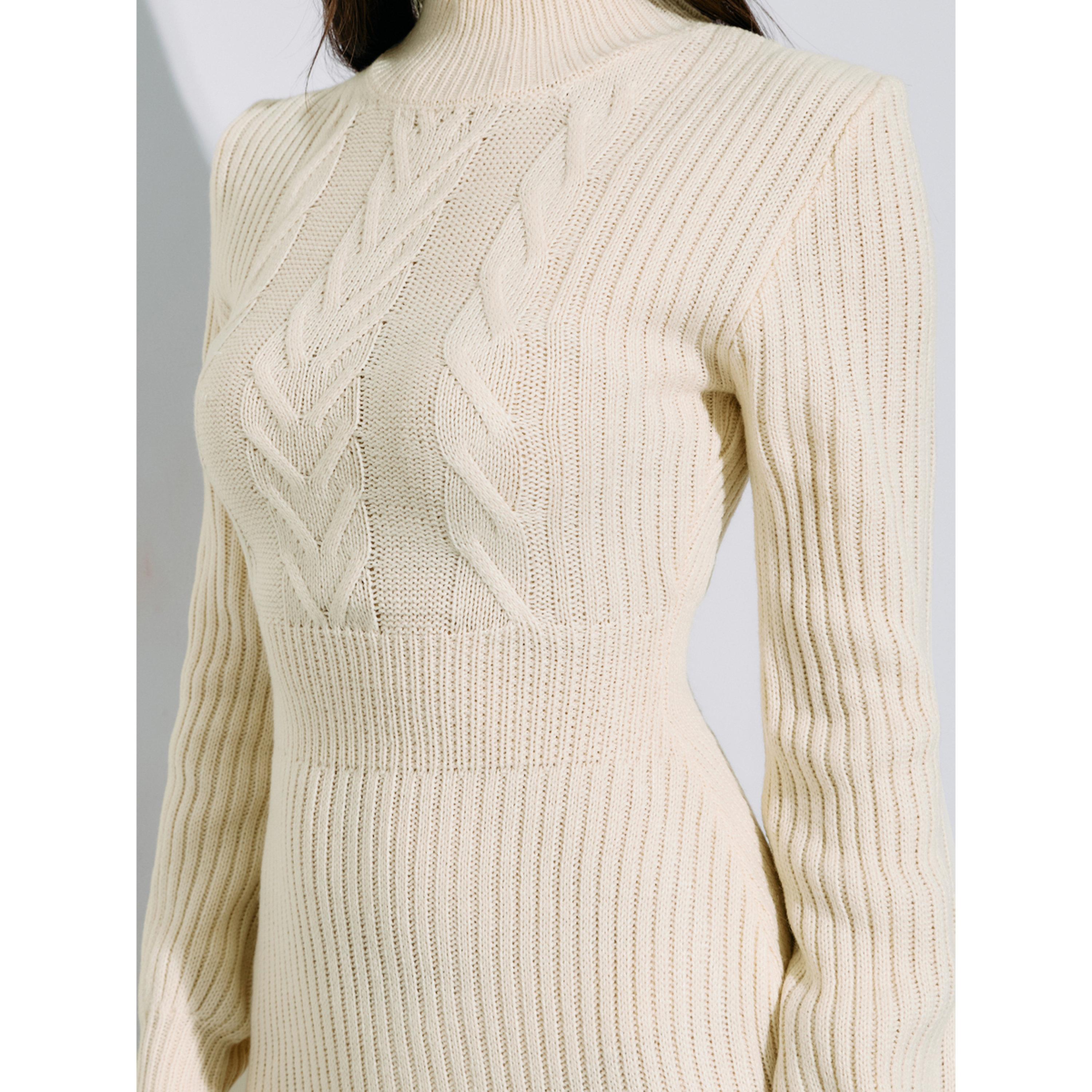 فستان ميدي سويتر أوف وايت بتنسيج محبوك-women-clothing-dresses-image-5