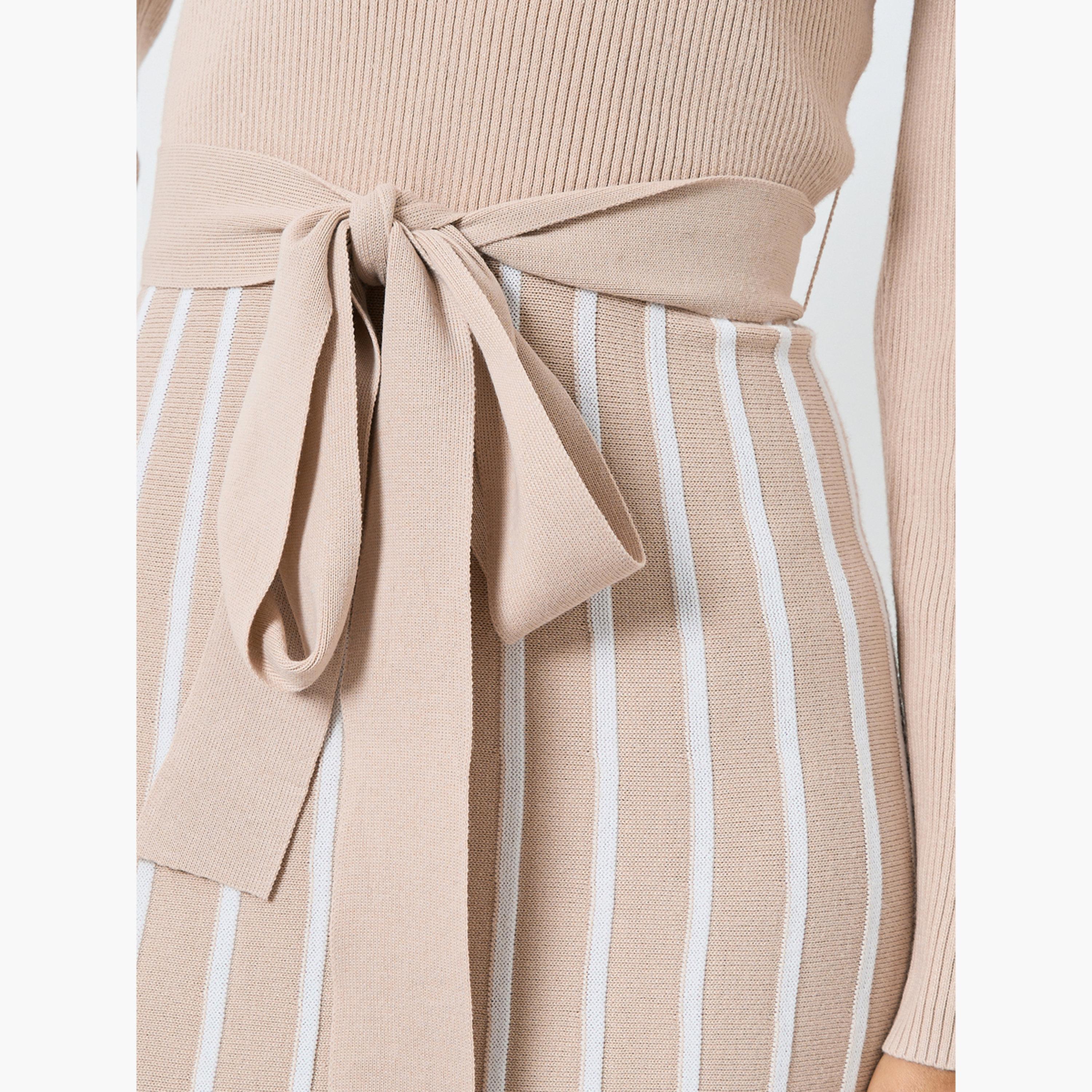 Styli Striped Long Sleeves Sweater A-Line Maxi Dress-women-clothing-dresses-image-3