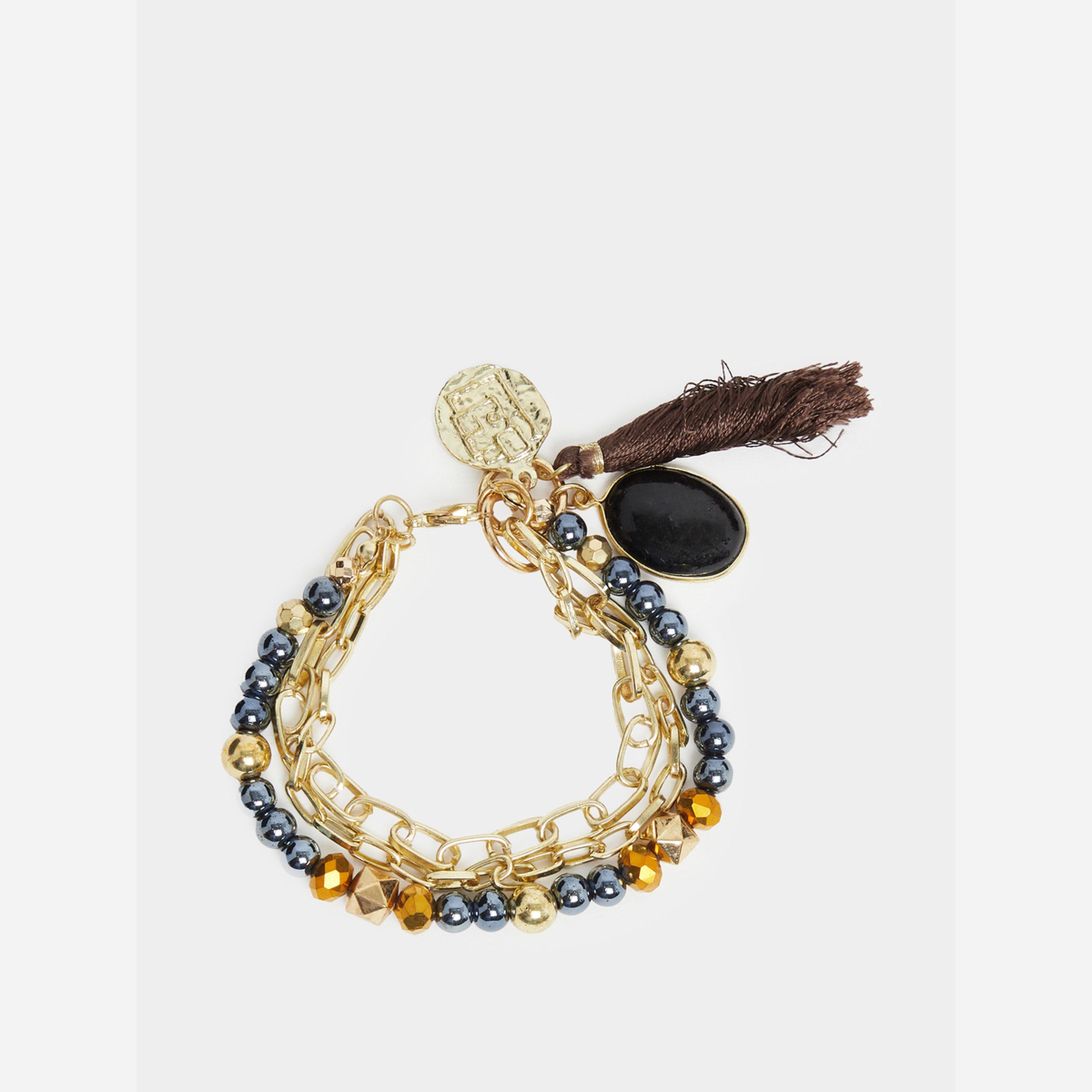 Styli Layered Charm Bracelet with Tassel-women-watchesandjewellery-jewellery-banglesandbracelets-image-1