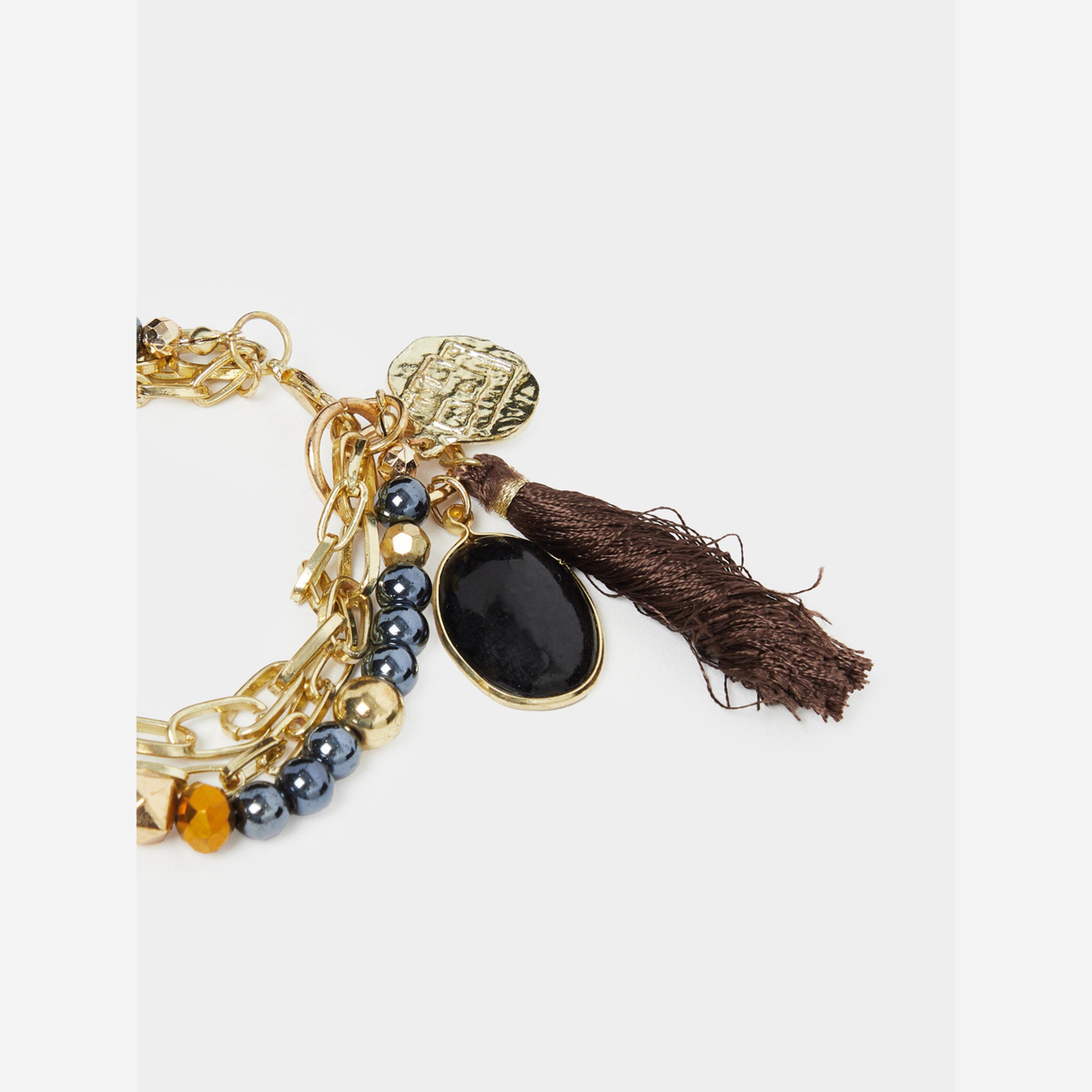 Styli Layered Charm Bracelet with Tassel-women-watchesandjewellery-jewellery-banglesandbracelets-image-2