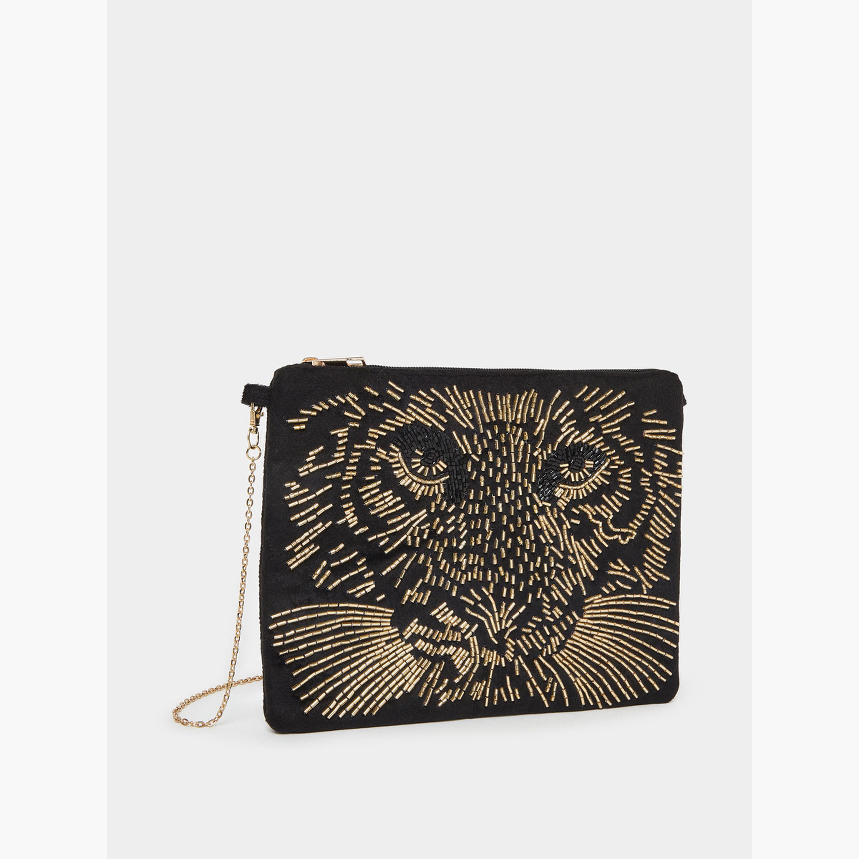 شنطة كلاتش مزينة بحمالة سلسلة-women-bagsandwallets-handbags-image-1