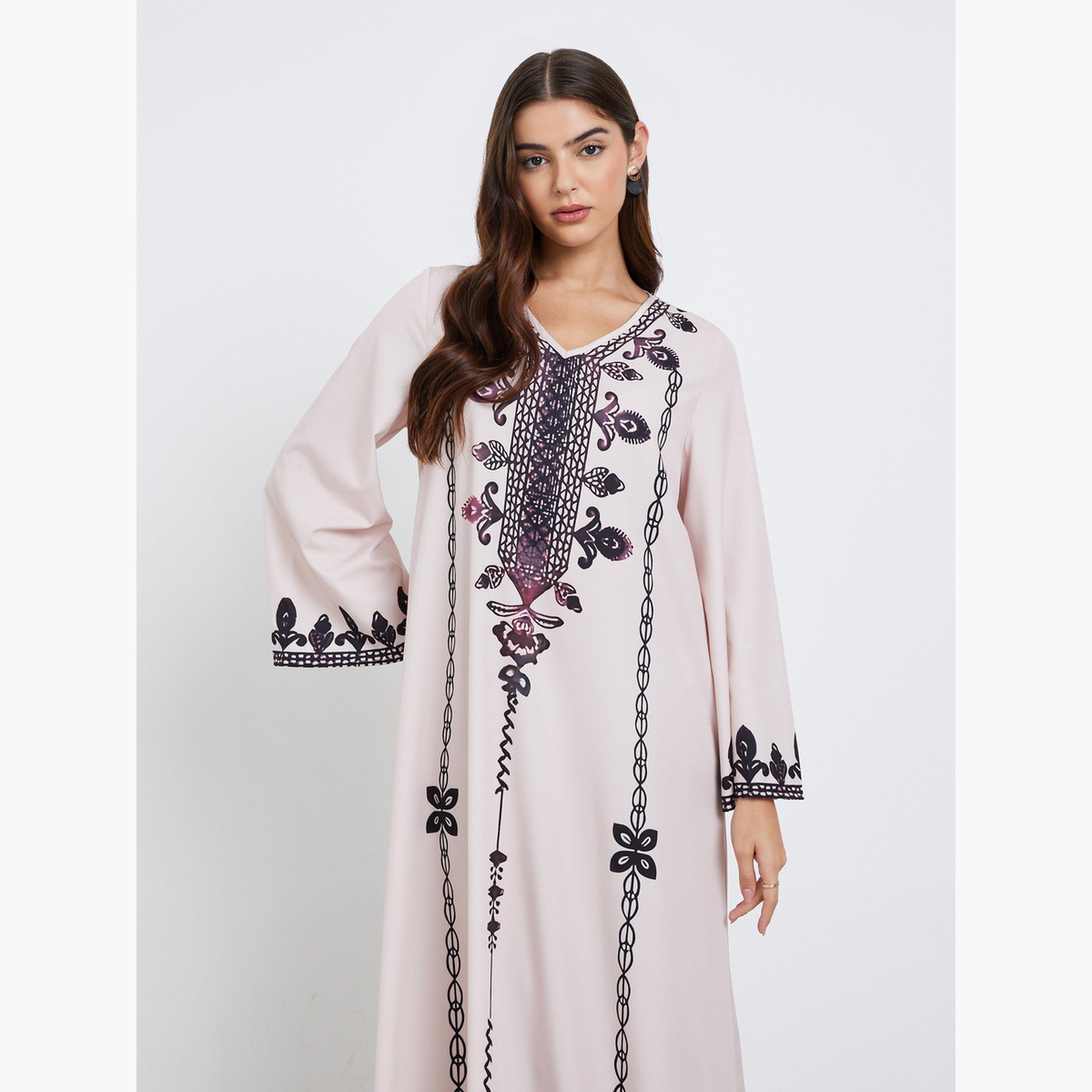 أميرة x ستايلي جلابية بطبعة-women-arabicclothing-jalabiyas-image-2
