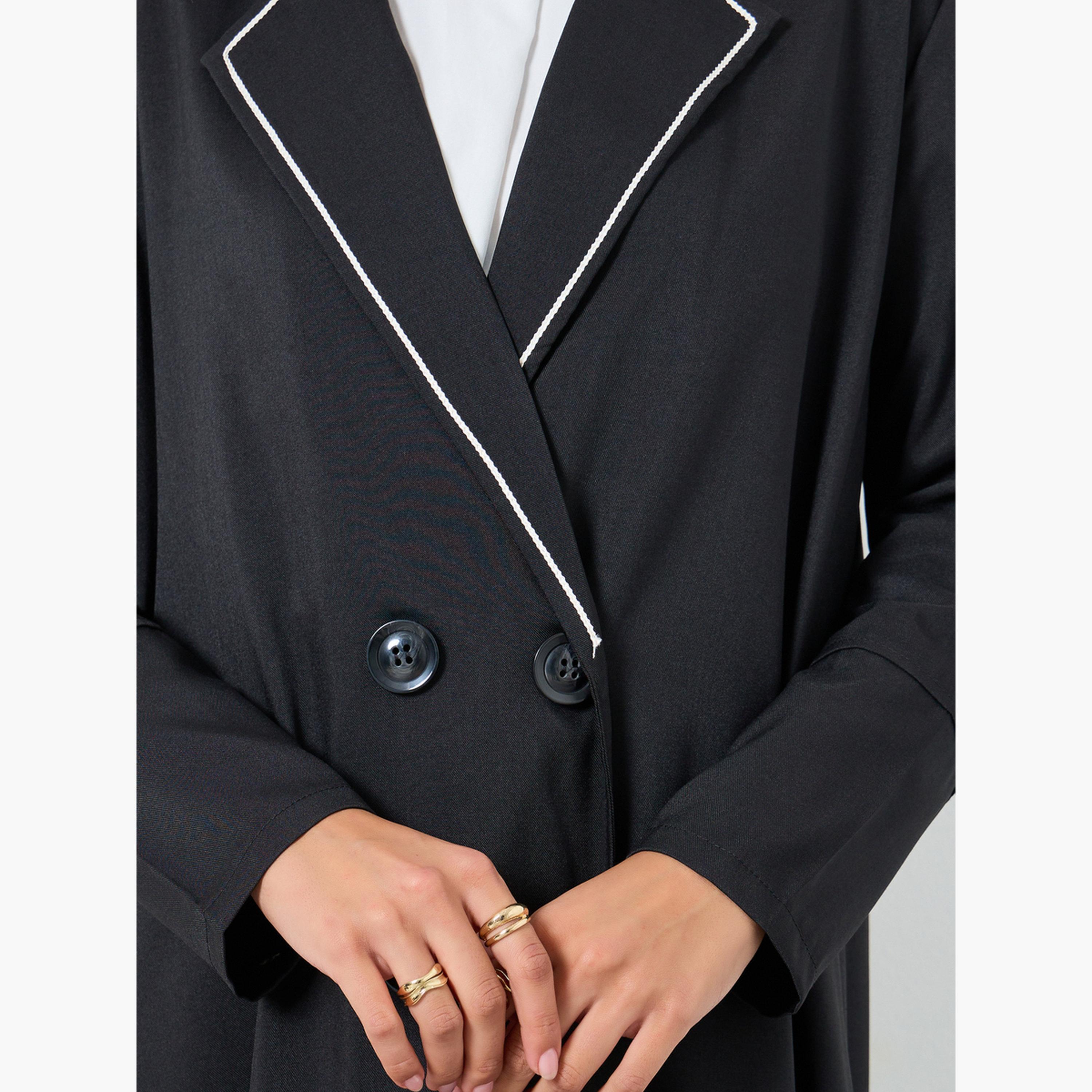 ستايلي - عباية سوداء مفتوحة أزرار مزدوجة-women-arabicclothing-abayas-image-5
