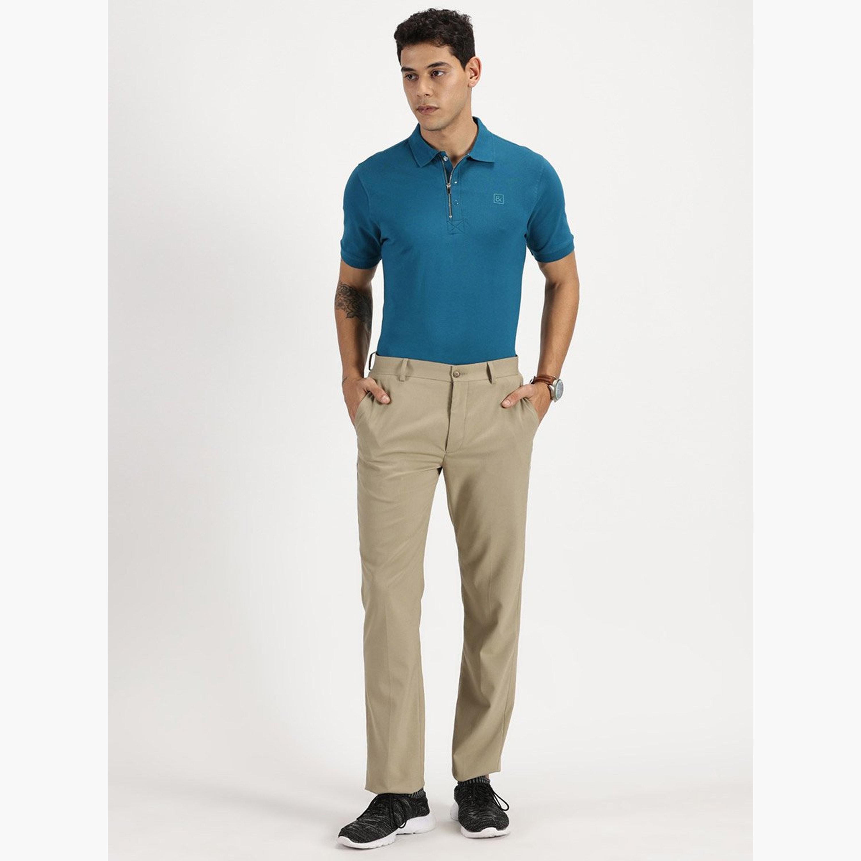 سيمبل اند رير × ستايلي - تي شيرت للرجال أزرق مخضر بسحاب ربعي وزر كبس-men-clothing-tshirtsandpolos-tshirts-image-4