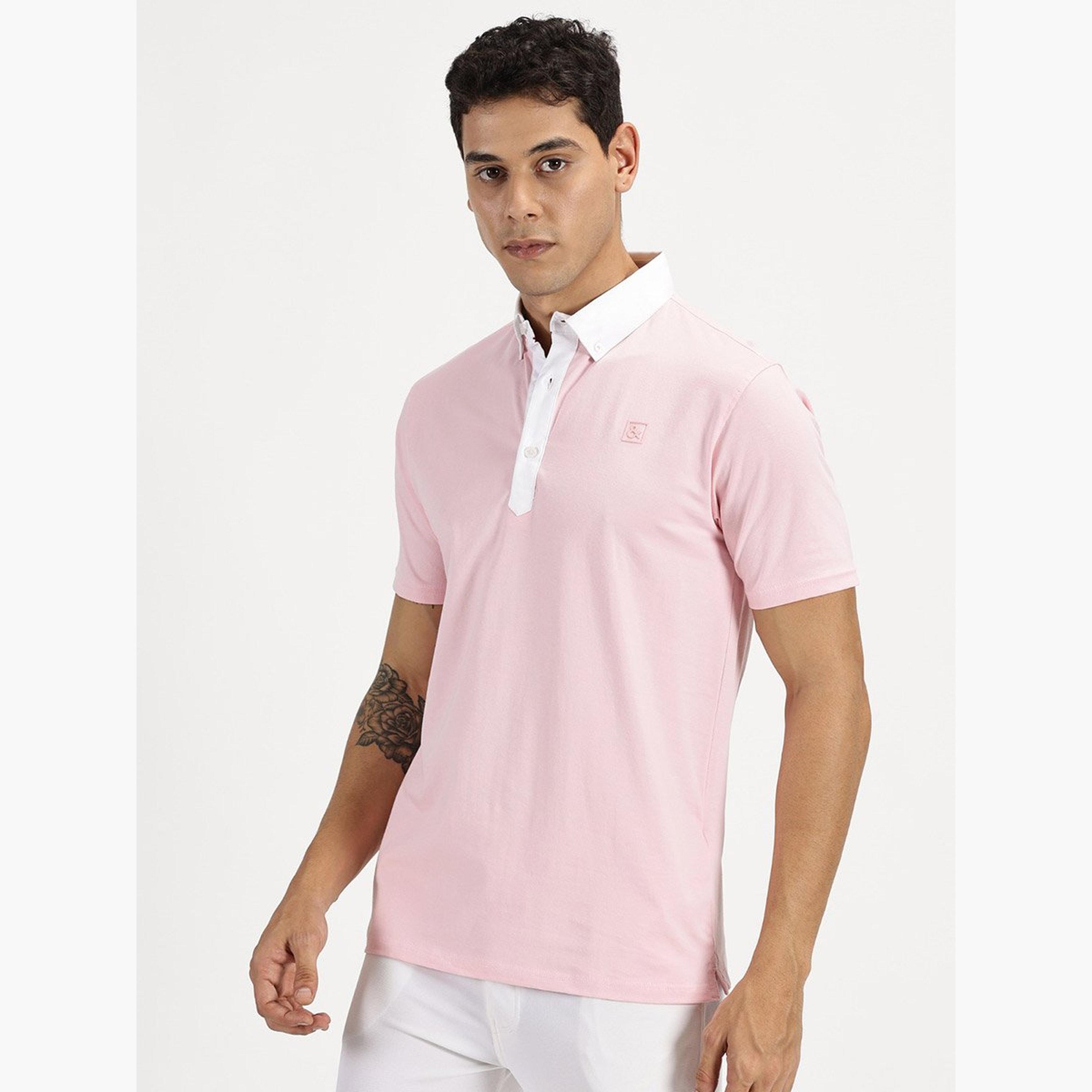 سيمبل اند رير × ستايلي - تي شيرت للرجال وردي قطني بأكمام قصيرة-men-clothing-tshirtsandpolos-tshirts-image-2