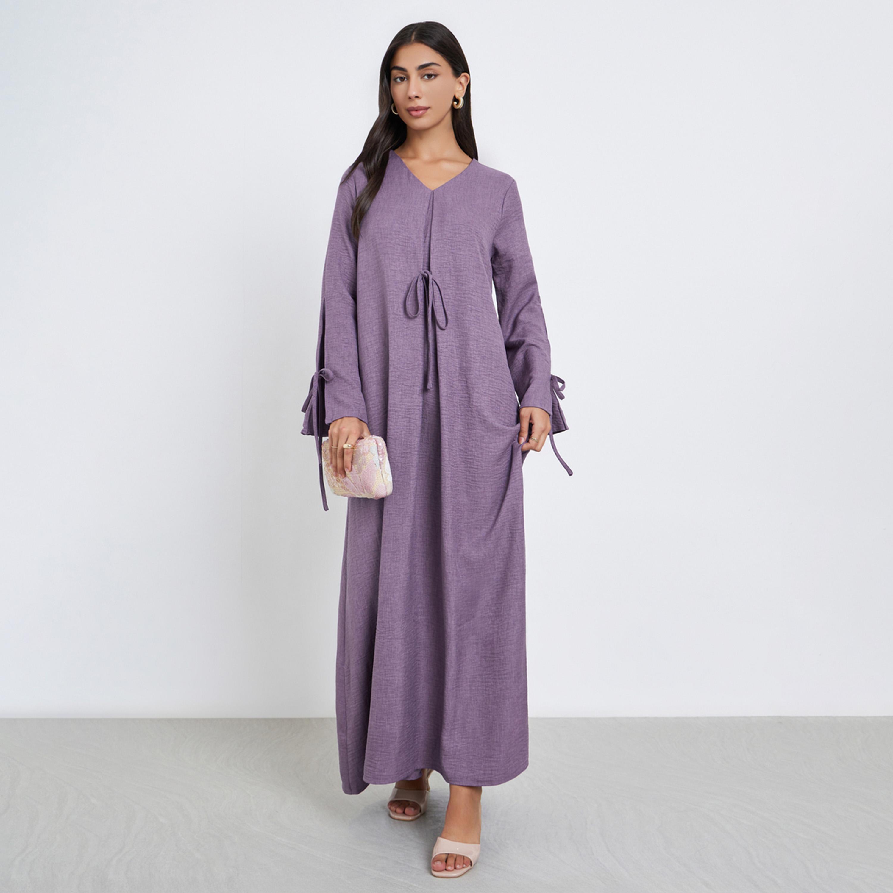 أميرة x ستايلي جلابية بتفاصيل رباط-women-arabicclothing-jalabiyas-image-1