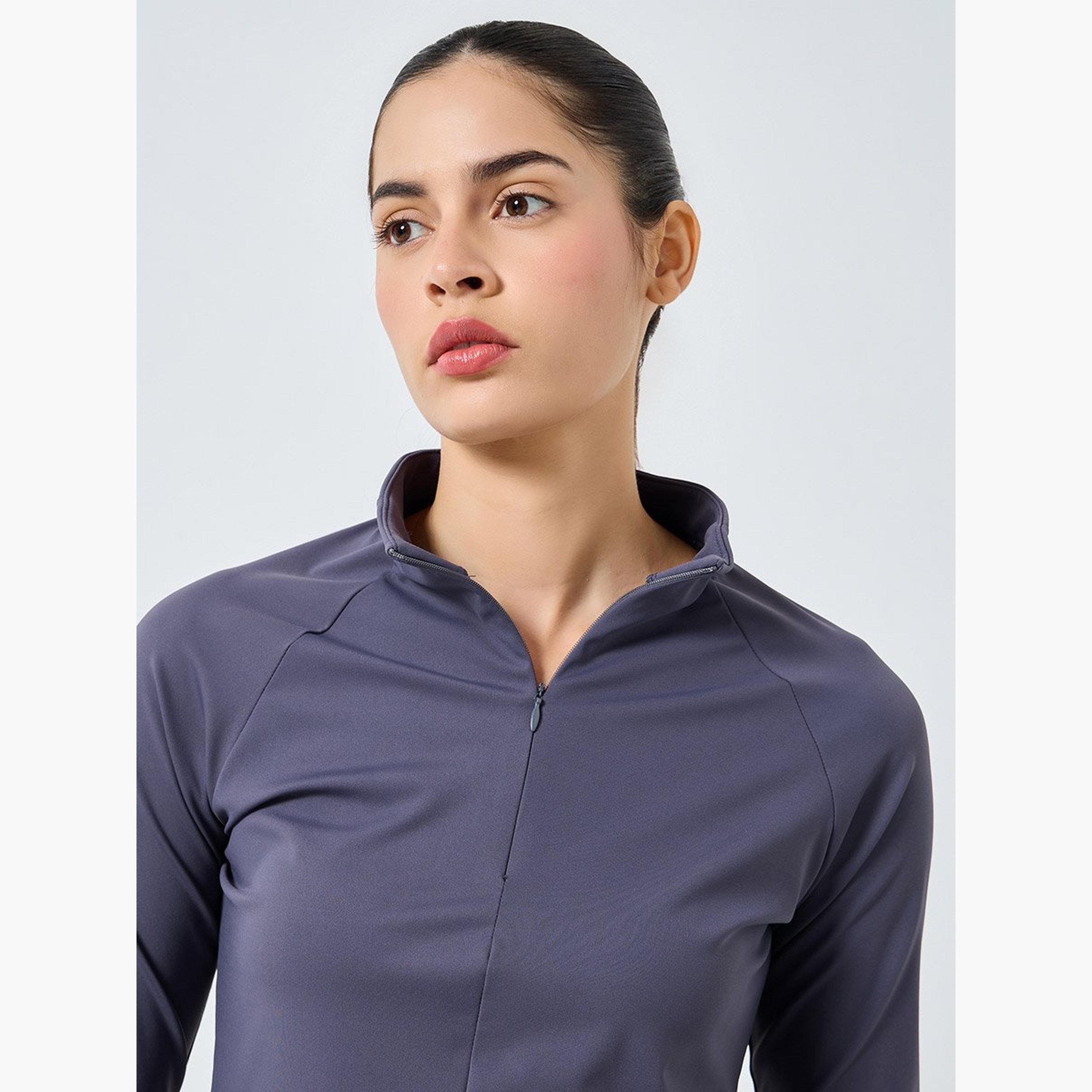 Styli Half Zip Up Hidden Zipper Long Sleeves Top-women-clothing-sportswearandactivewear-tshirtsandvests-image-3