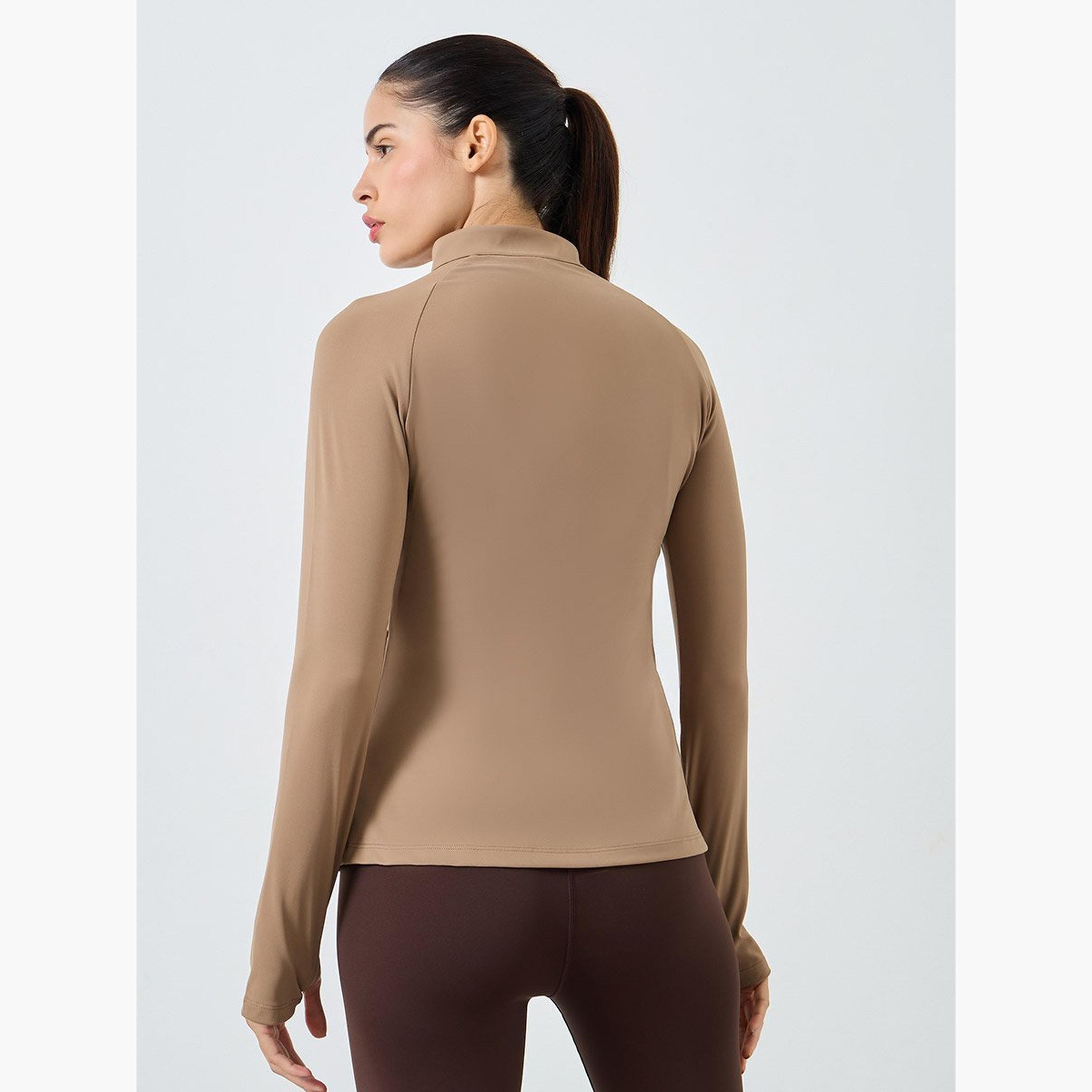 Styli Half Zip Up Hidden Zipper Long Sleeves Top-women-clothing-sportswearandactivewear-tshirtsandvests-image-5