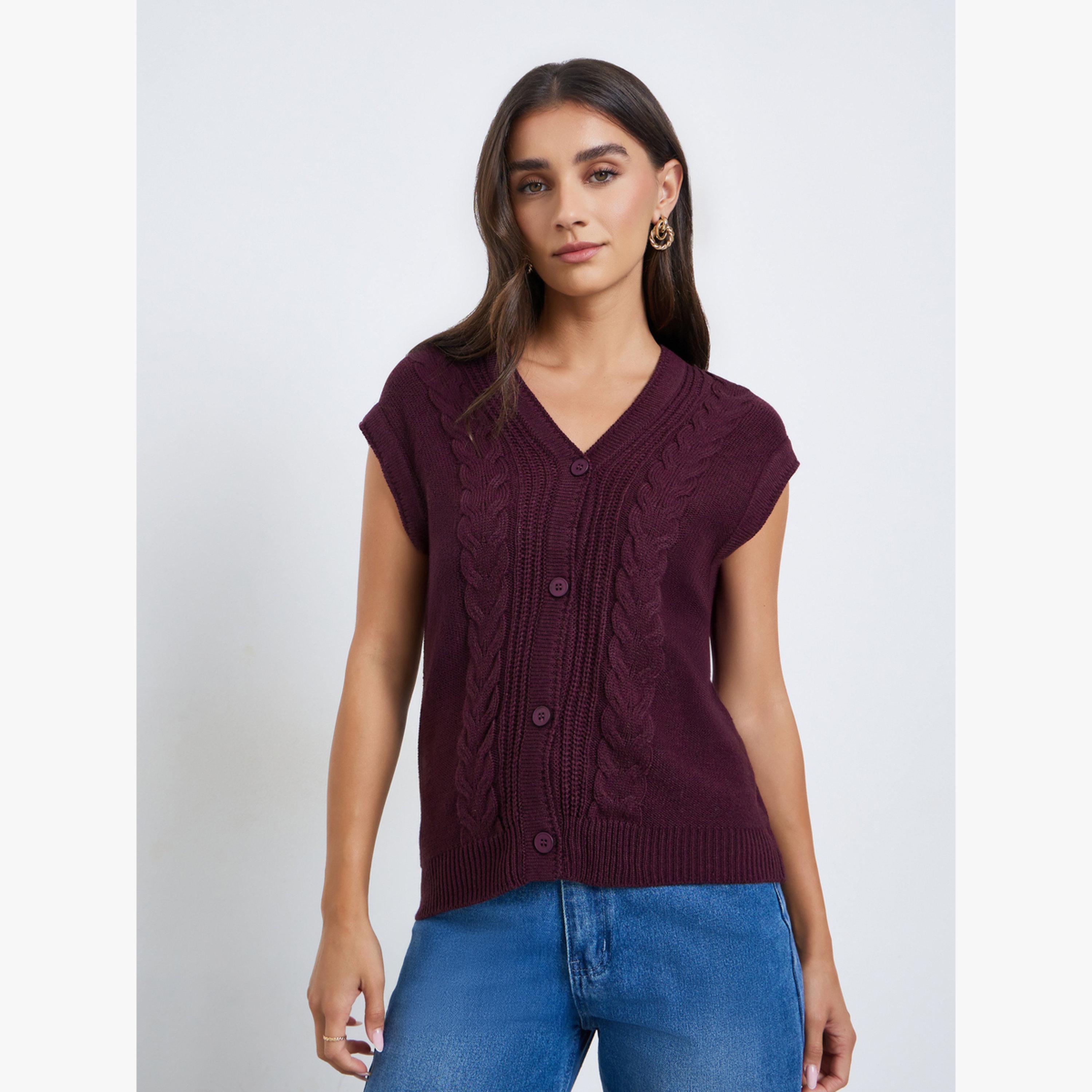 سترة بتفاصيل محبوكة بضفائر-women-clothing-cardigansandjumpers-jumpers-image-1