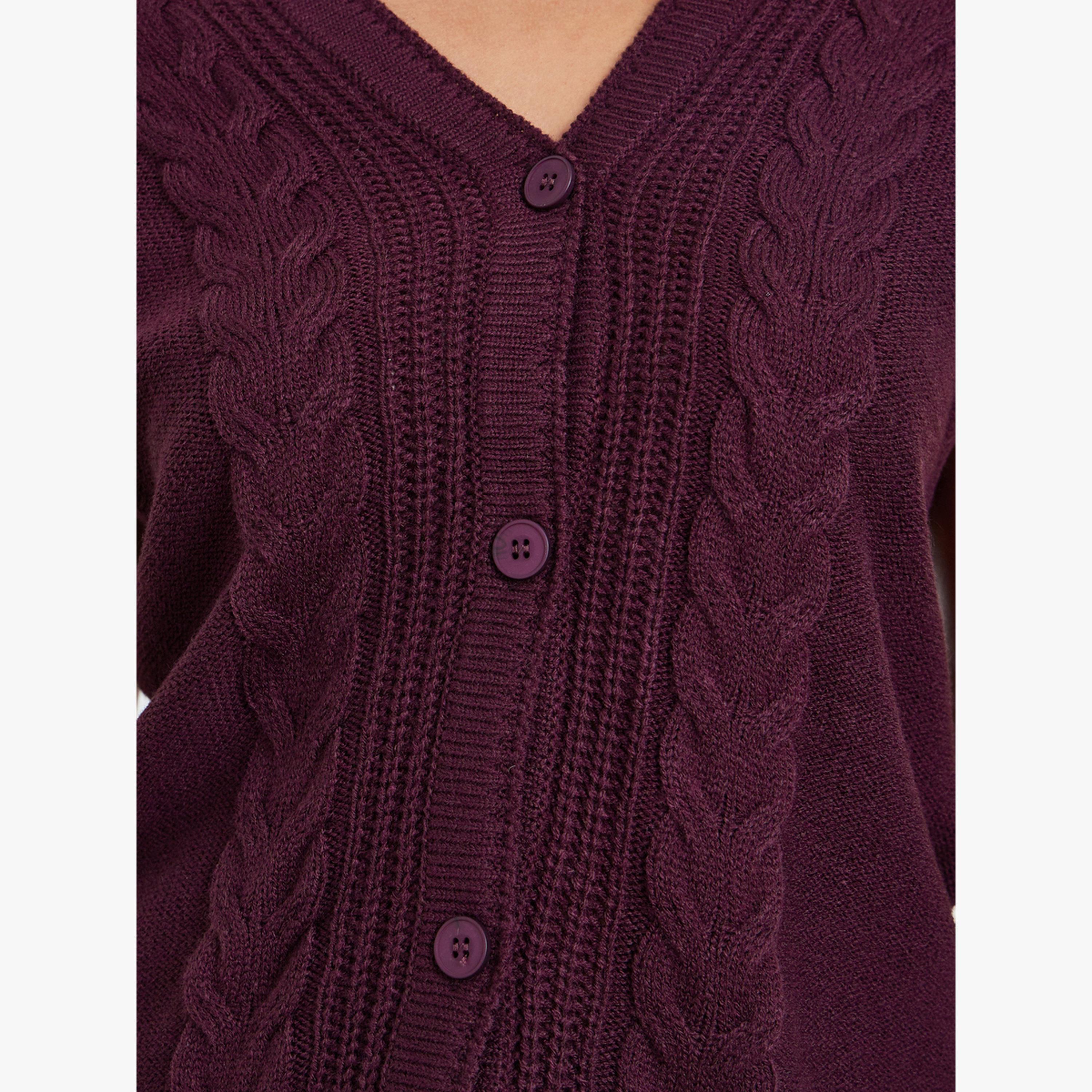 سترة بتفاصيل محبوكة بضفائر-women-clothing-cardigansandjumpers-jumpers-image-4
