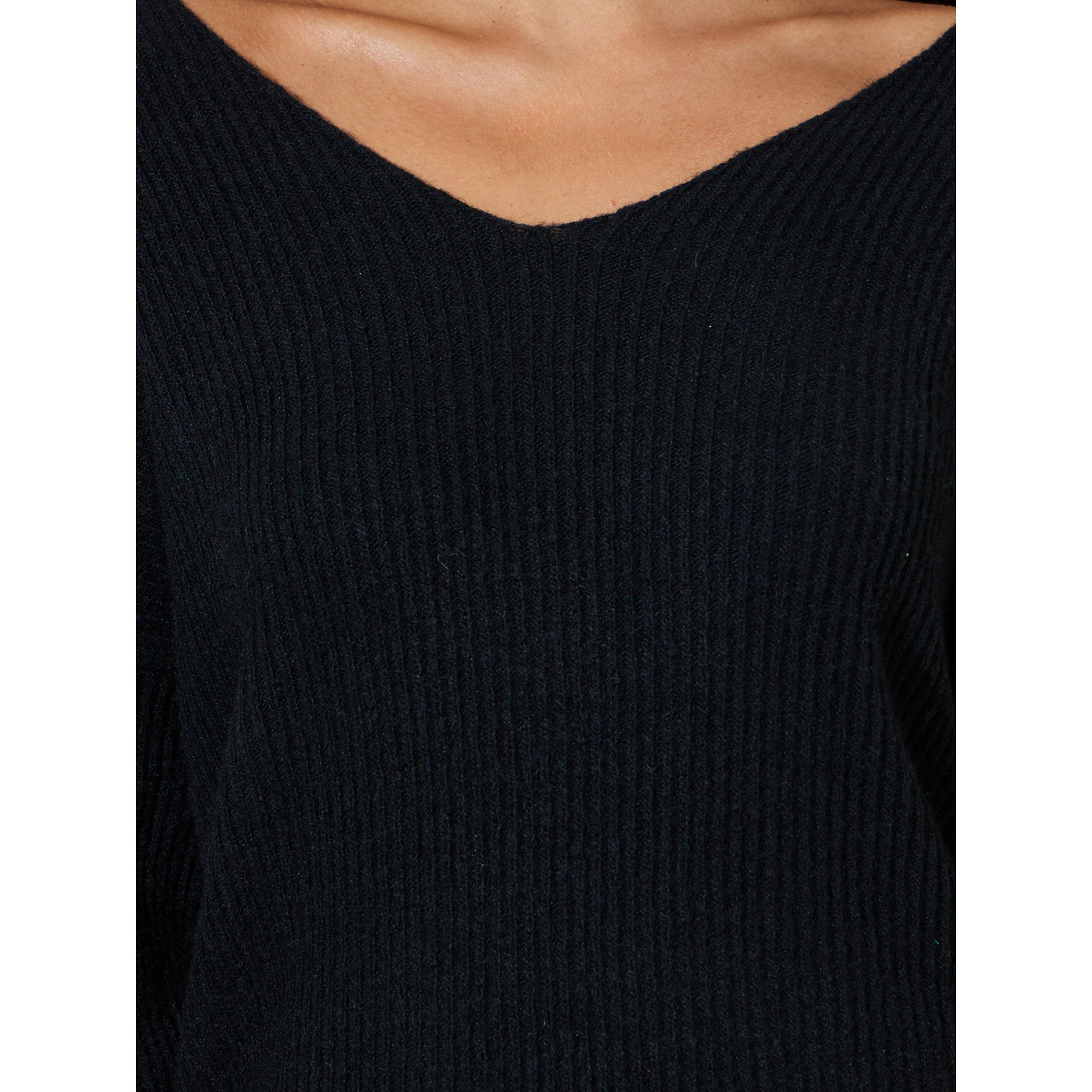ستيلي طقم سويتر محبوك بقصة أوفر سايز وياقة V وبنطلون متناسق-women-clothing-coordsets-image-6