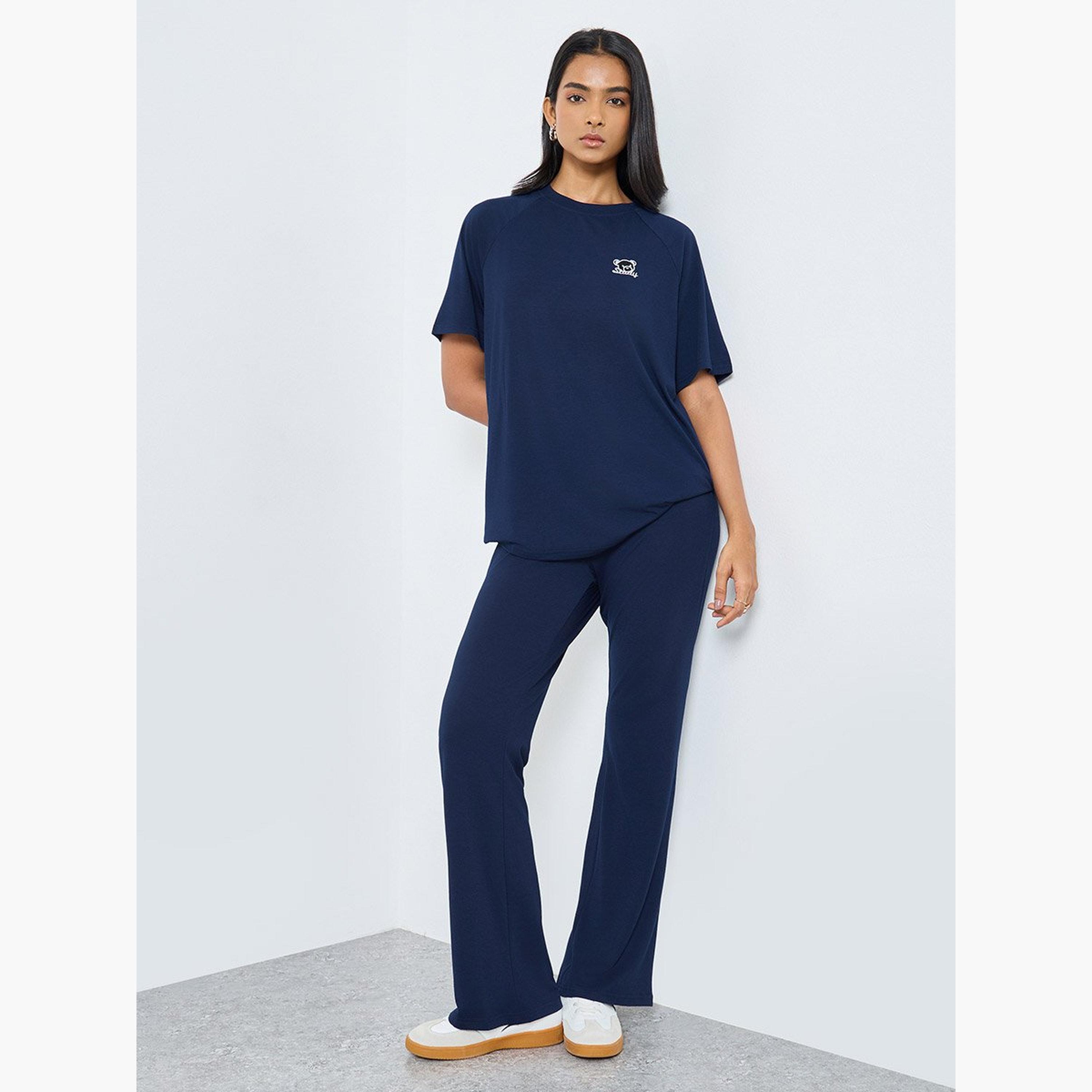 Take Two Navy Blue Embroidered T-Shirt-women-clothing-tshirts-image-2