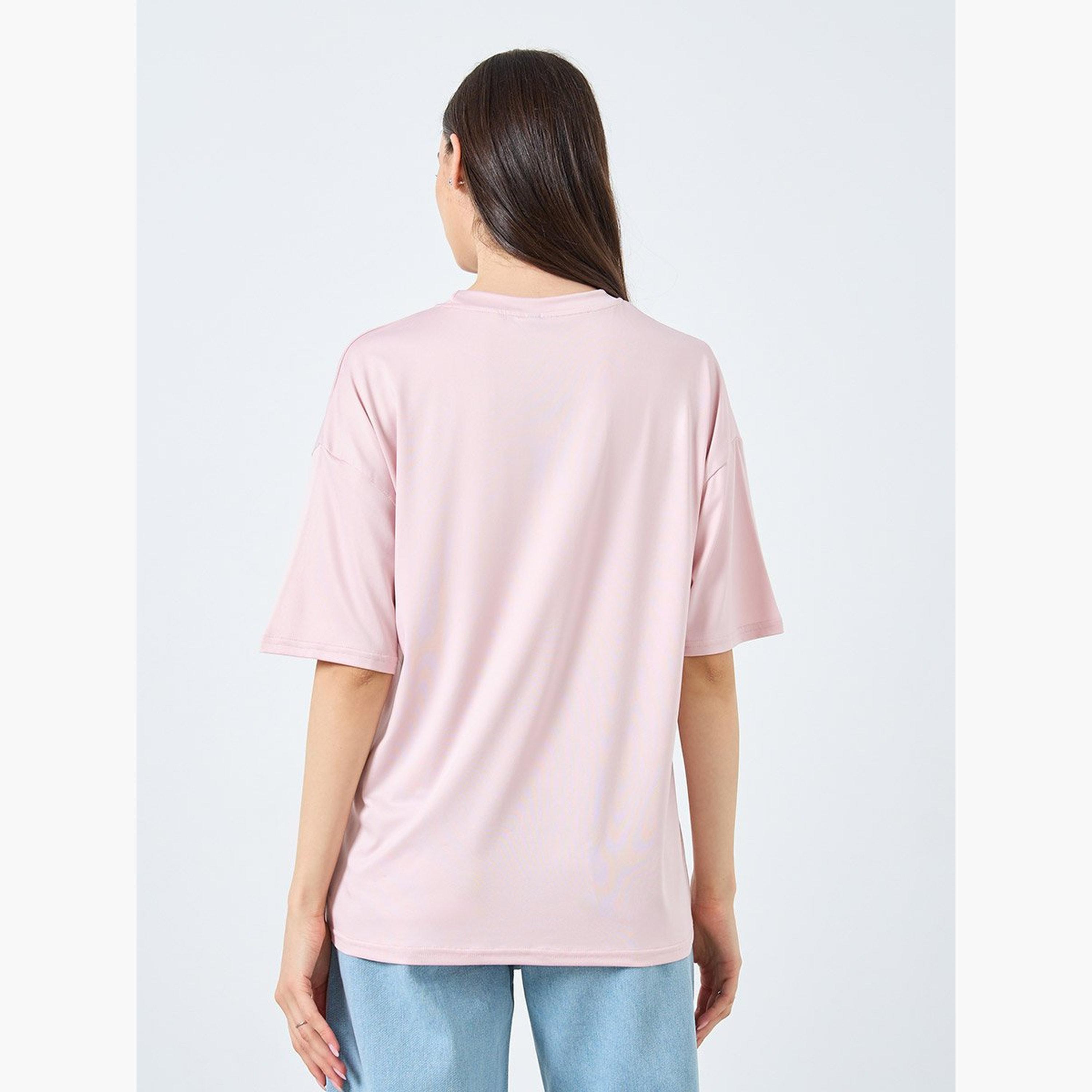 Take Two Pink Slogan Print Short Sleeve T-Shirt-women-clothing-tshirts-image-5