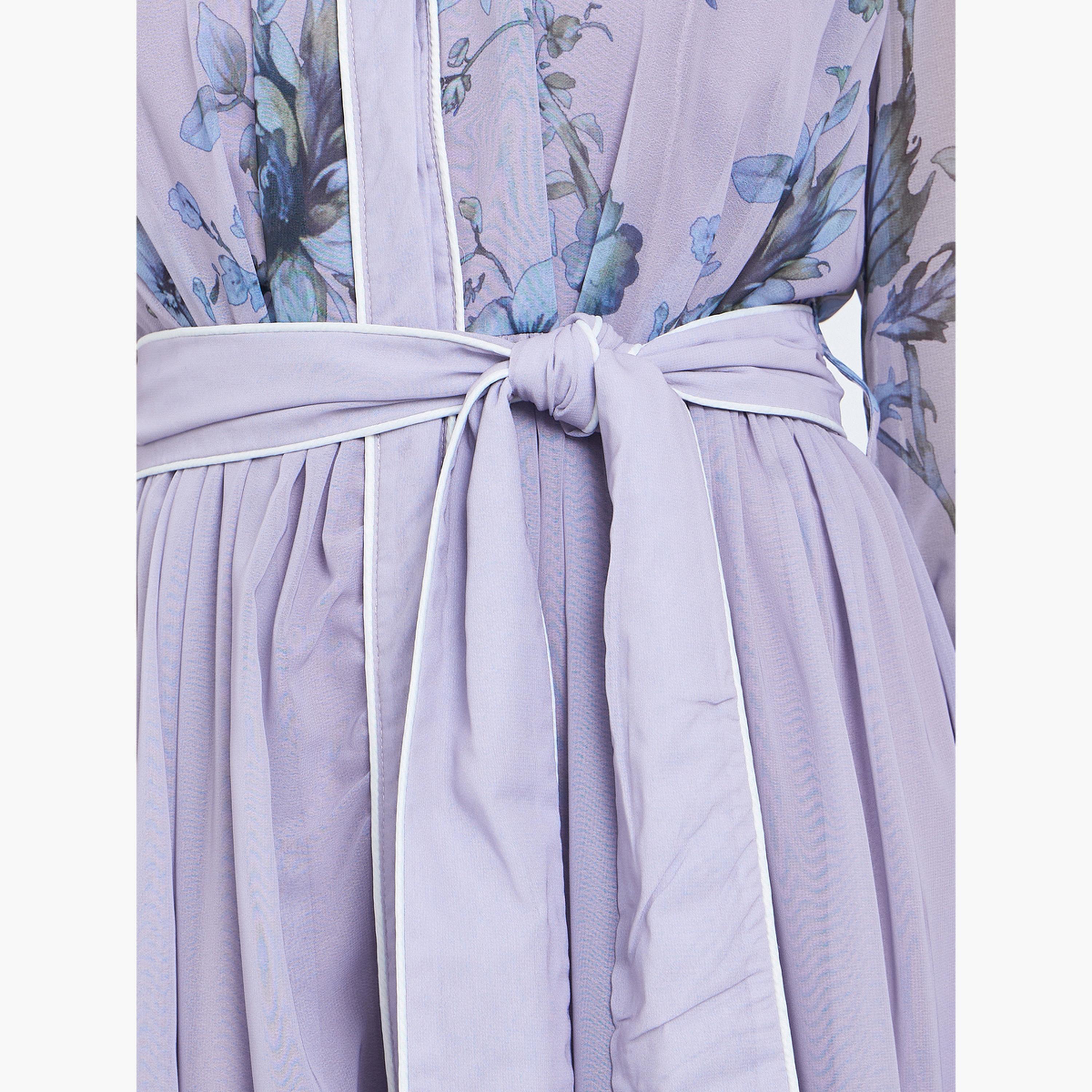 Styli Women Lilac Floral Print Long Sleeves Maxi Dress-women-clothing-dresses-image-5