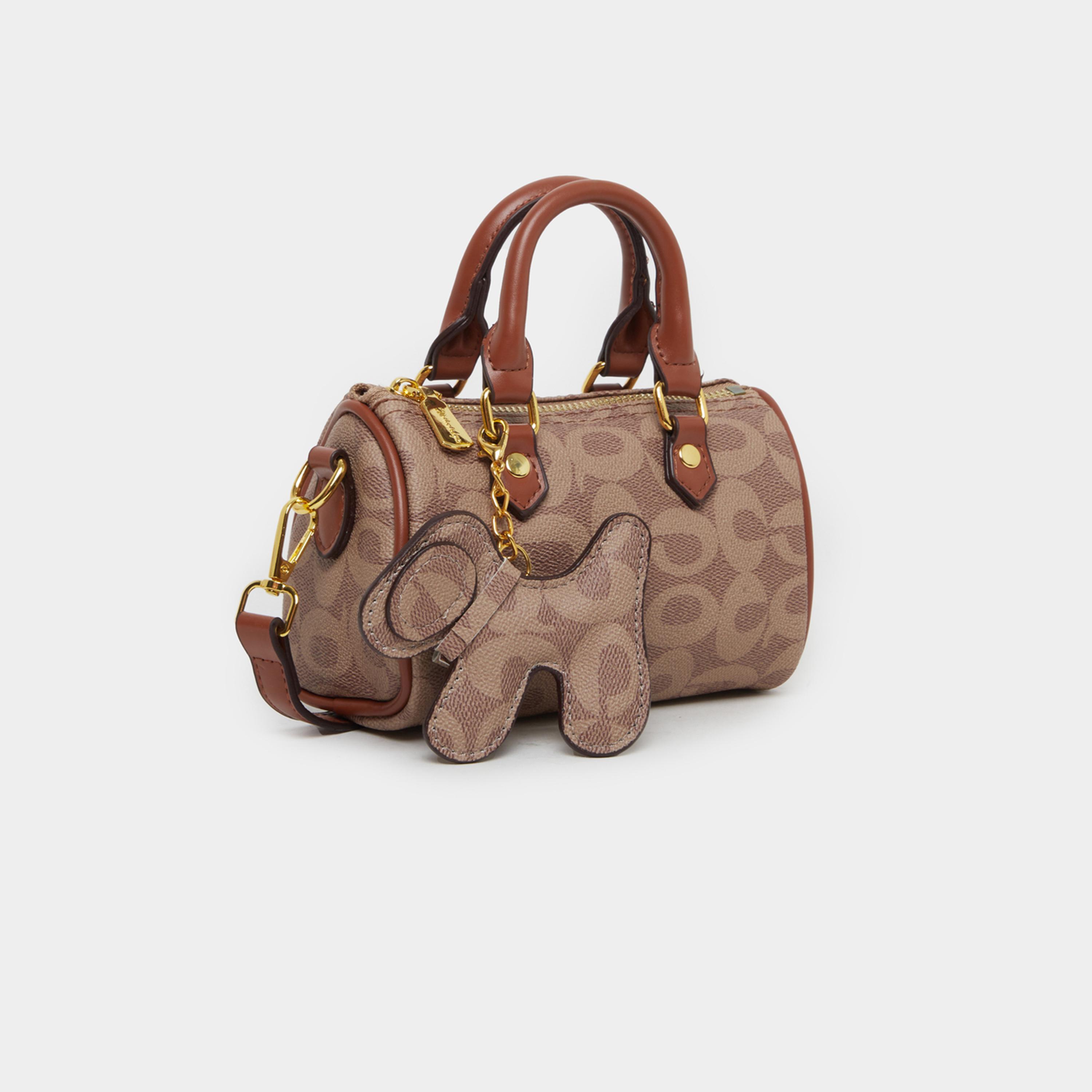 Take Two Women Brown Bowling Bag with Charm-women-bagsandwallets-handbags-image-1