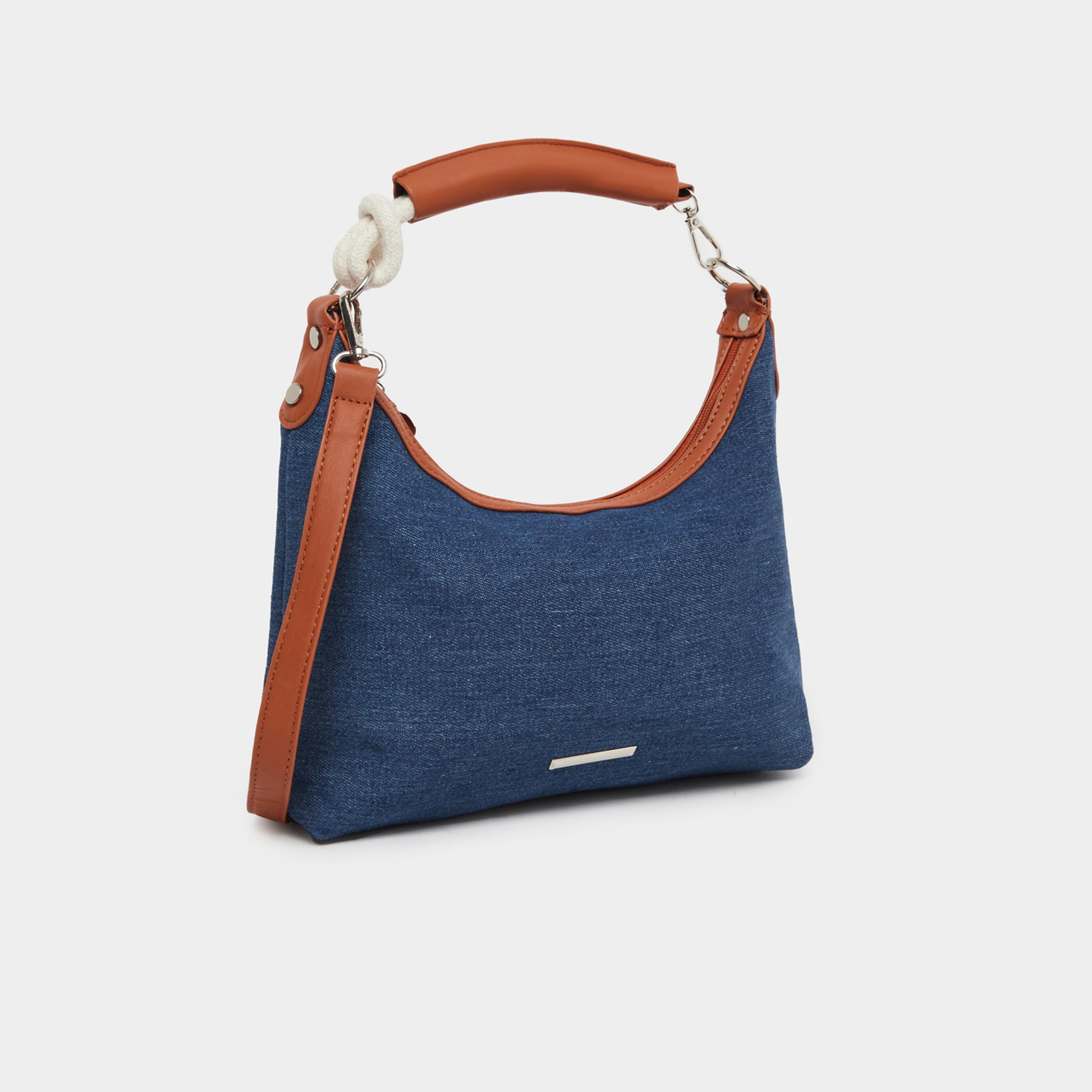 Styli Denim Hobo Bag with Tan Accents-women-bagsandwallets-handbags-image-1