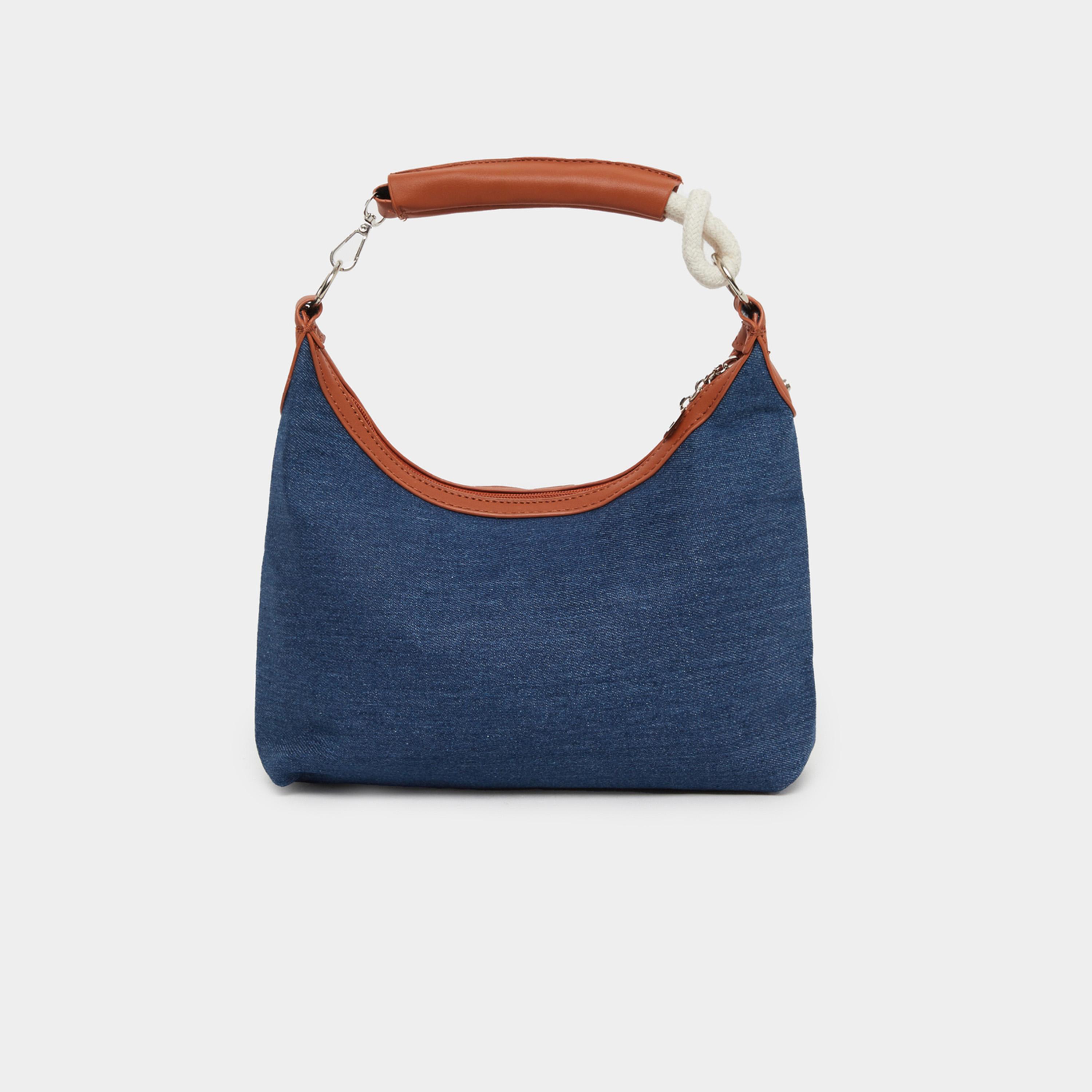 Styli Denim Hobo Bag with Tan Accents-women-bagsandwallets-handbags-image-2