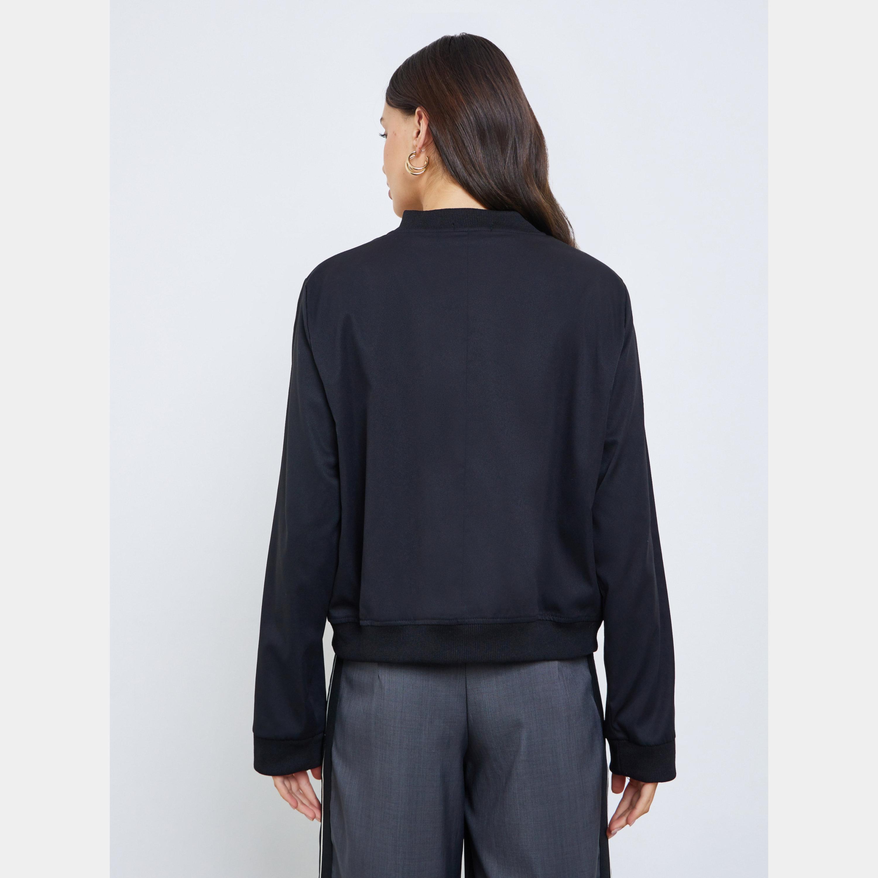 Styli Regular Fit Regular Length Plain Bomber Jacket-women-winterwear-coatsandjackets-jackets-image-5