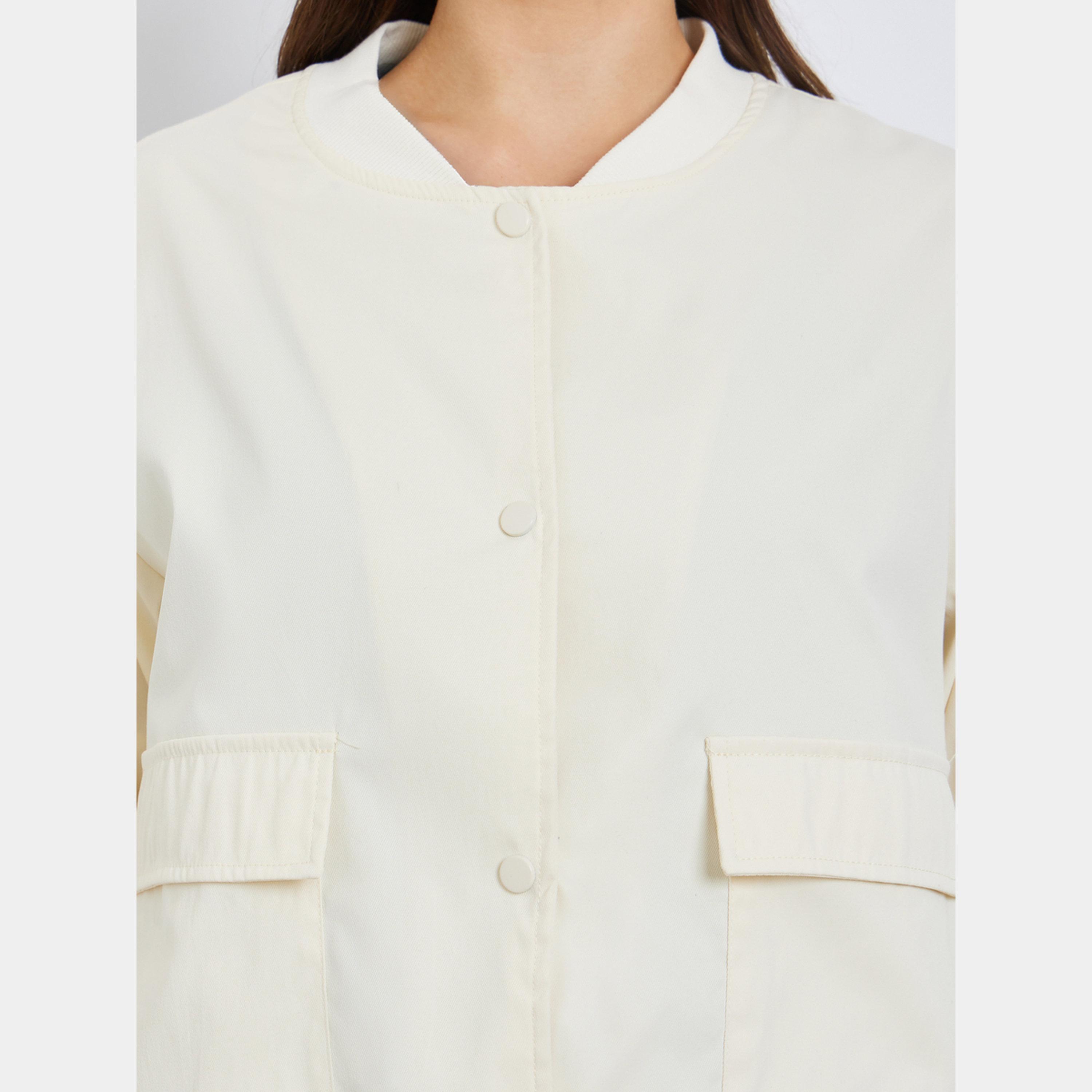 Styli Regular Fit Regular Length Plain Bomber Jacket-women-winterwear-coatsandjackets-jackets-image-4