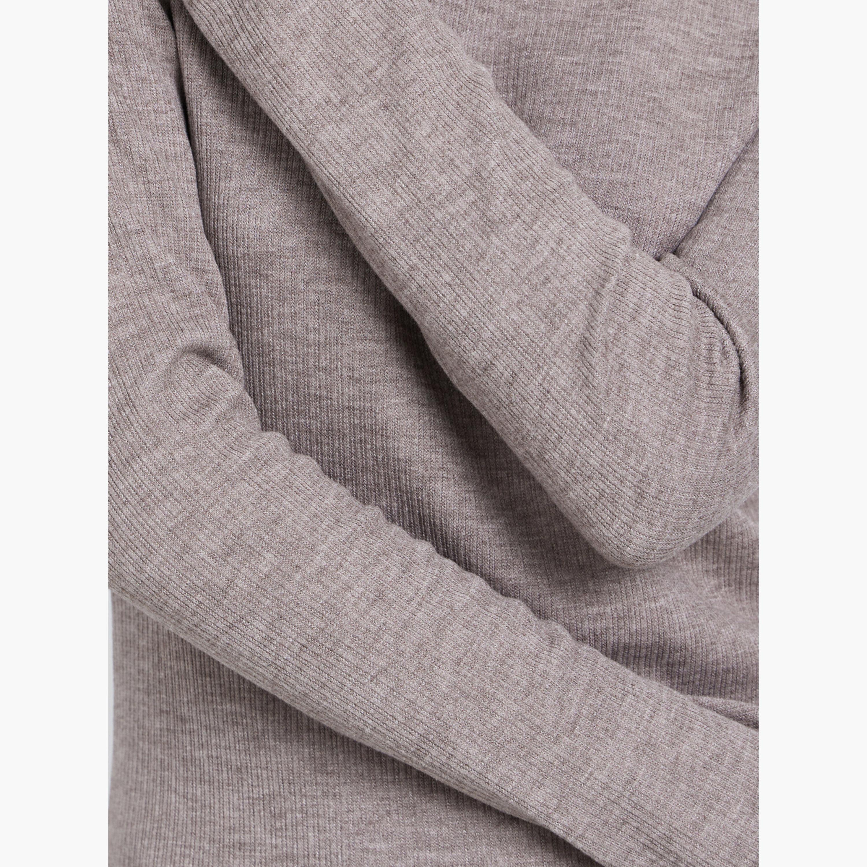 Styli Beige Flat Knit Top with Long Sleeves-women-clothing-tshirts-image-4