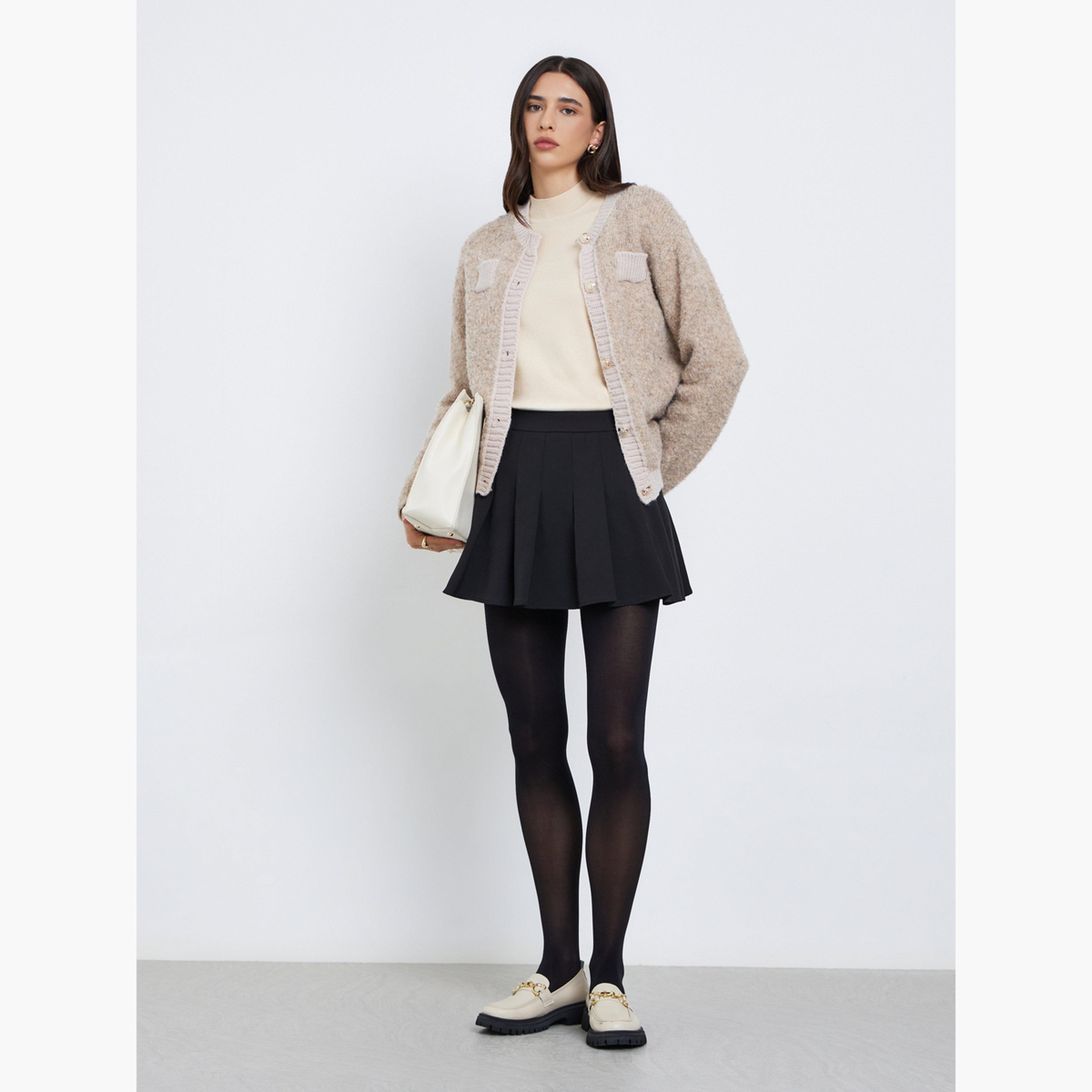ستايلي - كارديغان بيج بقصّة عادية من خيوط مختلطة-women-clothing-cardigansandjumpers-cardigans-image-2