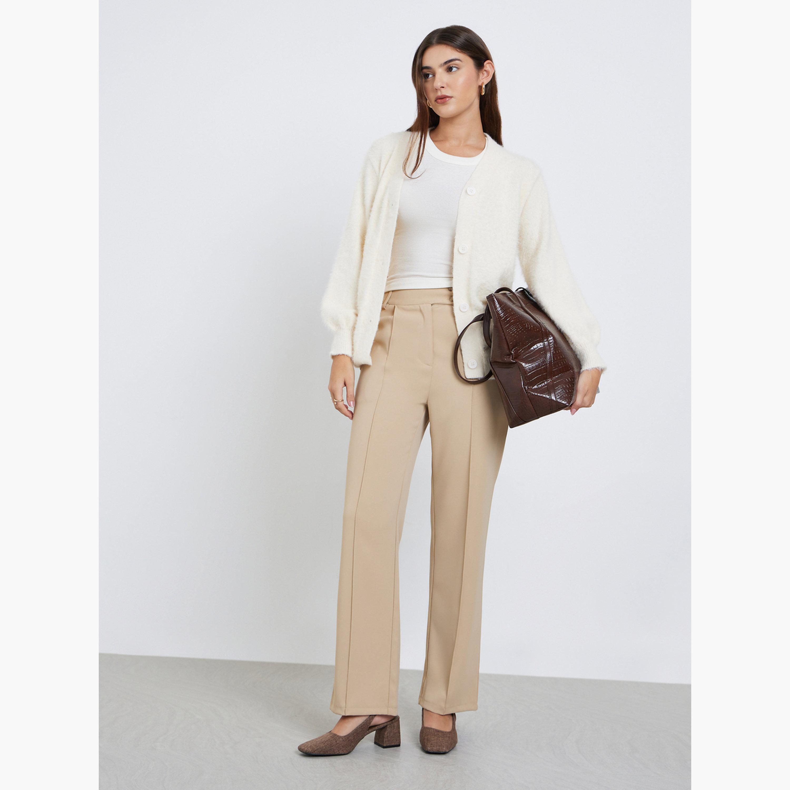 ستايلي - كارديغان أبيض عادي بقصّة عادية من خيوط ناعمة-women-winterwear-cardigansandjumpers-jumpers-image-2
