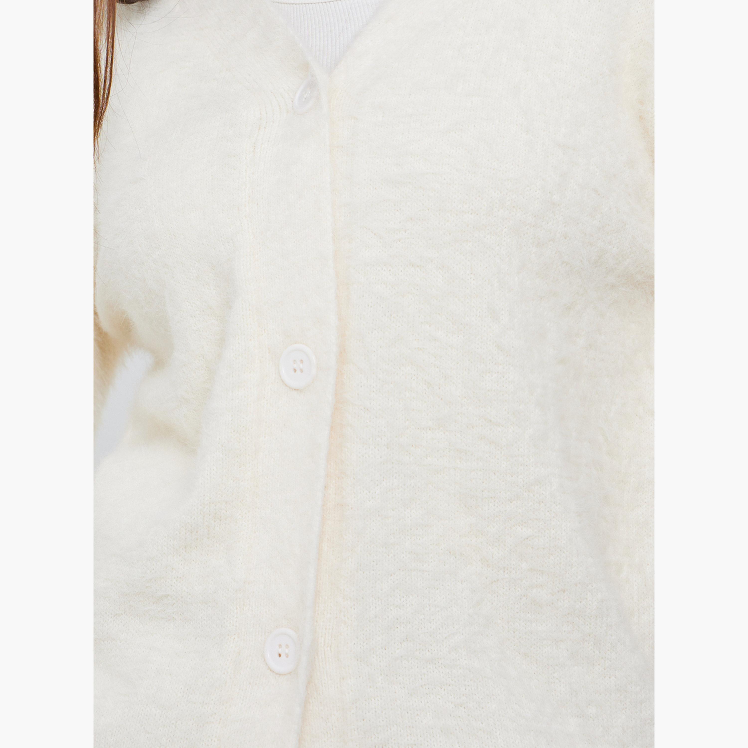 ستايلي - كارديغان أبيض عادي بقصّة عادية من خيوط ناعمة-women-winterwear-cardigansandjumpers-jumpers-image-4