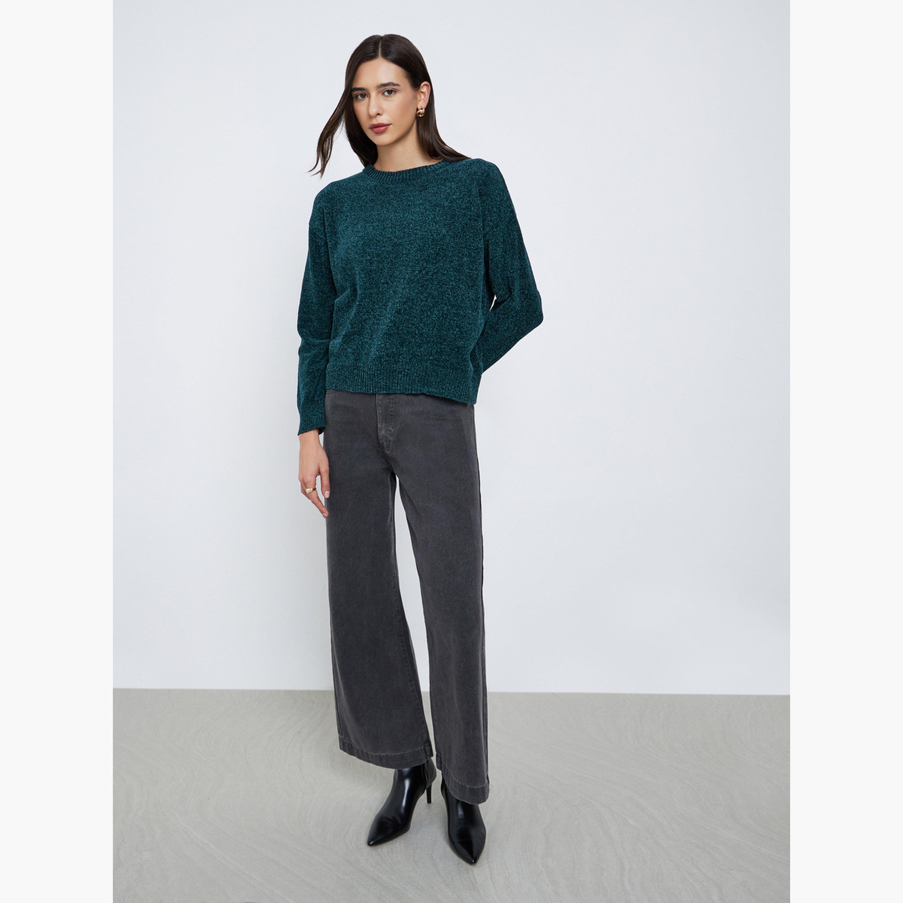ستايلي - سترة خضراء داكنة بقصّة عادية-women-clothing-cardigansandjumpers-jumpers-image-2